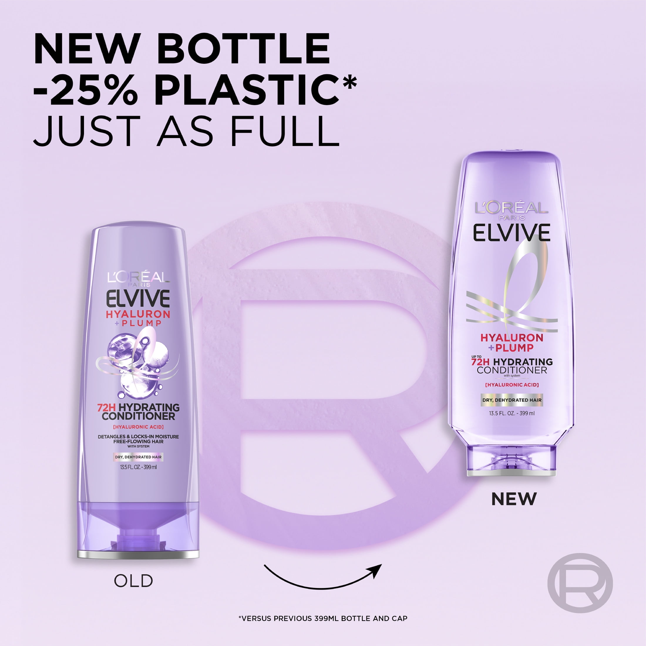 L'Oreal Paris Elvive Hyaluron Plump Hydrating Hair Conditioner, Moisturizing Formula for Dry Hair (13.5 fl oz) ovrgm
