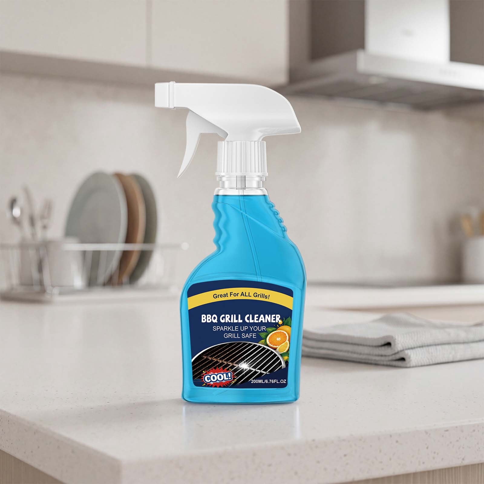 Fdksdf BBQ Grill Cleaner Spray Heavy-Duty Degreaser for Gas and Charcoal Grills (6.76 fl oz) ykdqz