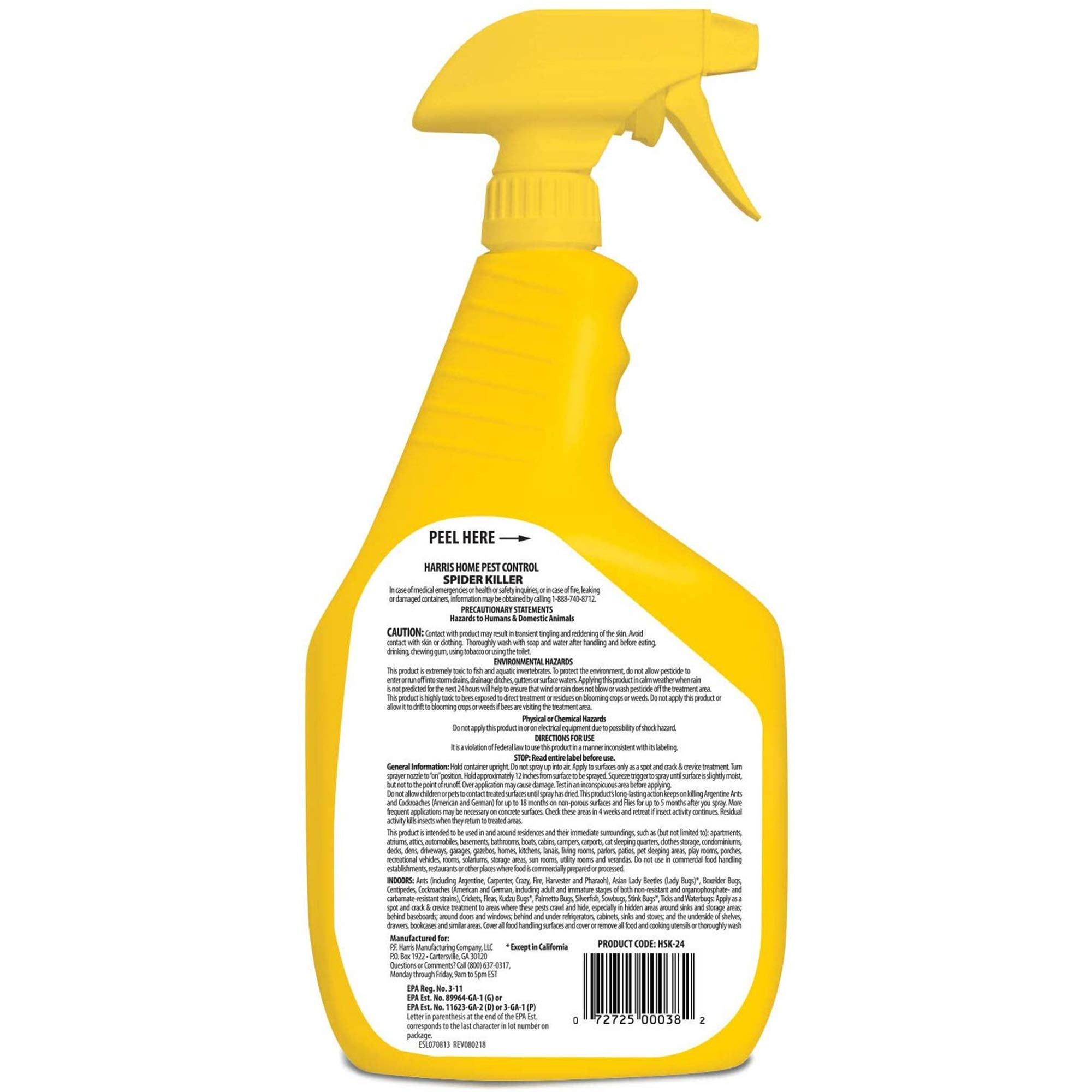 HARRIS Spider Killer Liquid Spray, Odorless and Non-Staining Insect Control (Clear, 64 fl oz, 2-Pack) kn1yn