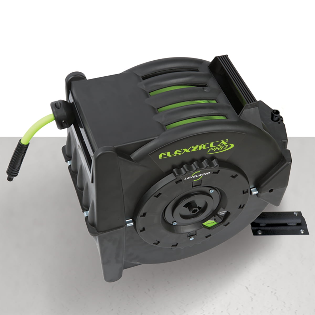 Flexzilla Pro Retractable Air Hose Reel with Levelwind Technology (ZillaGreen, 3/8 in x 75 ft) 46eaz