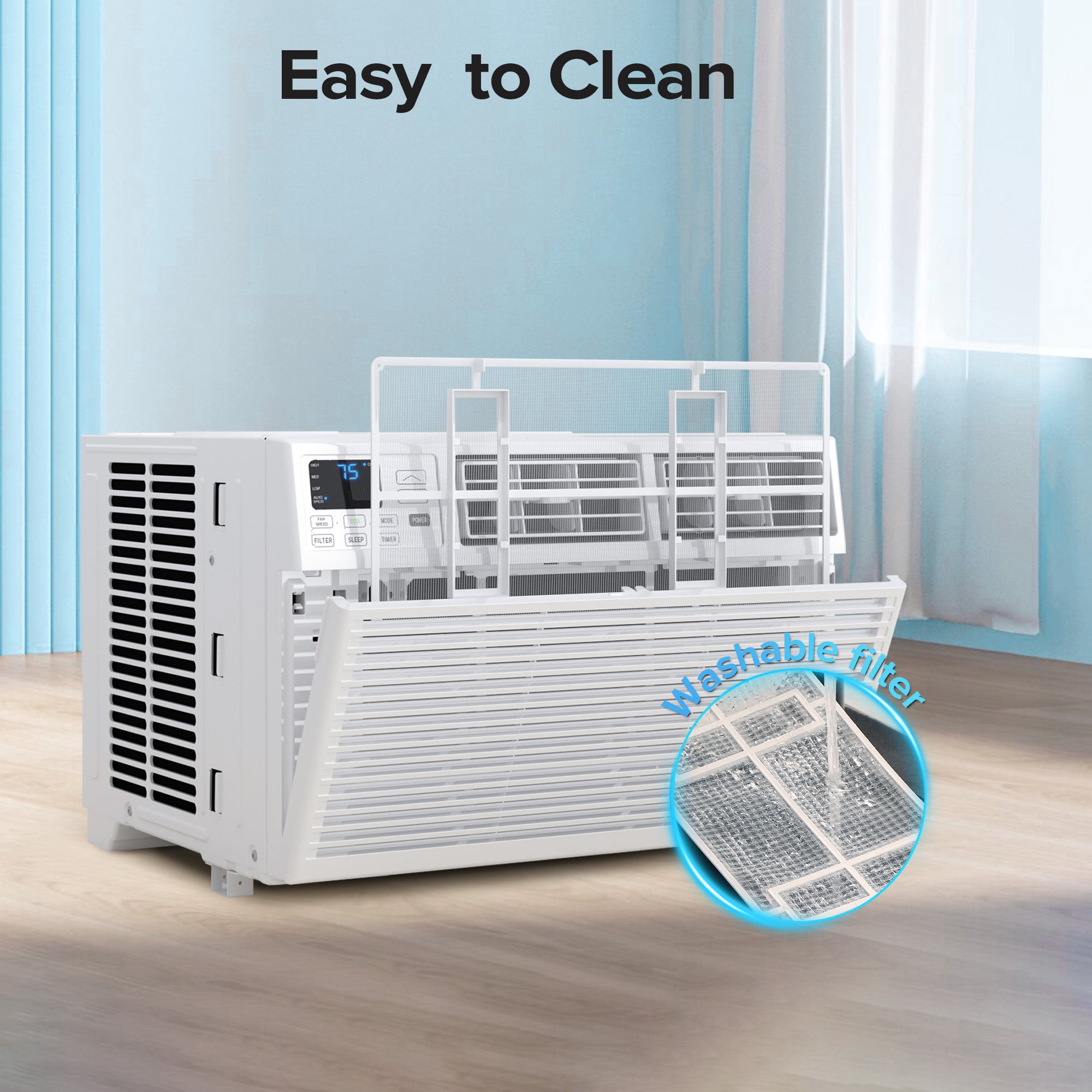 KissAir 14,000 BTU U-Shaped Window Air Conditioner with Remote Control (White, 700 Sq.ft) viya4
