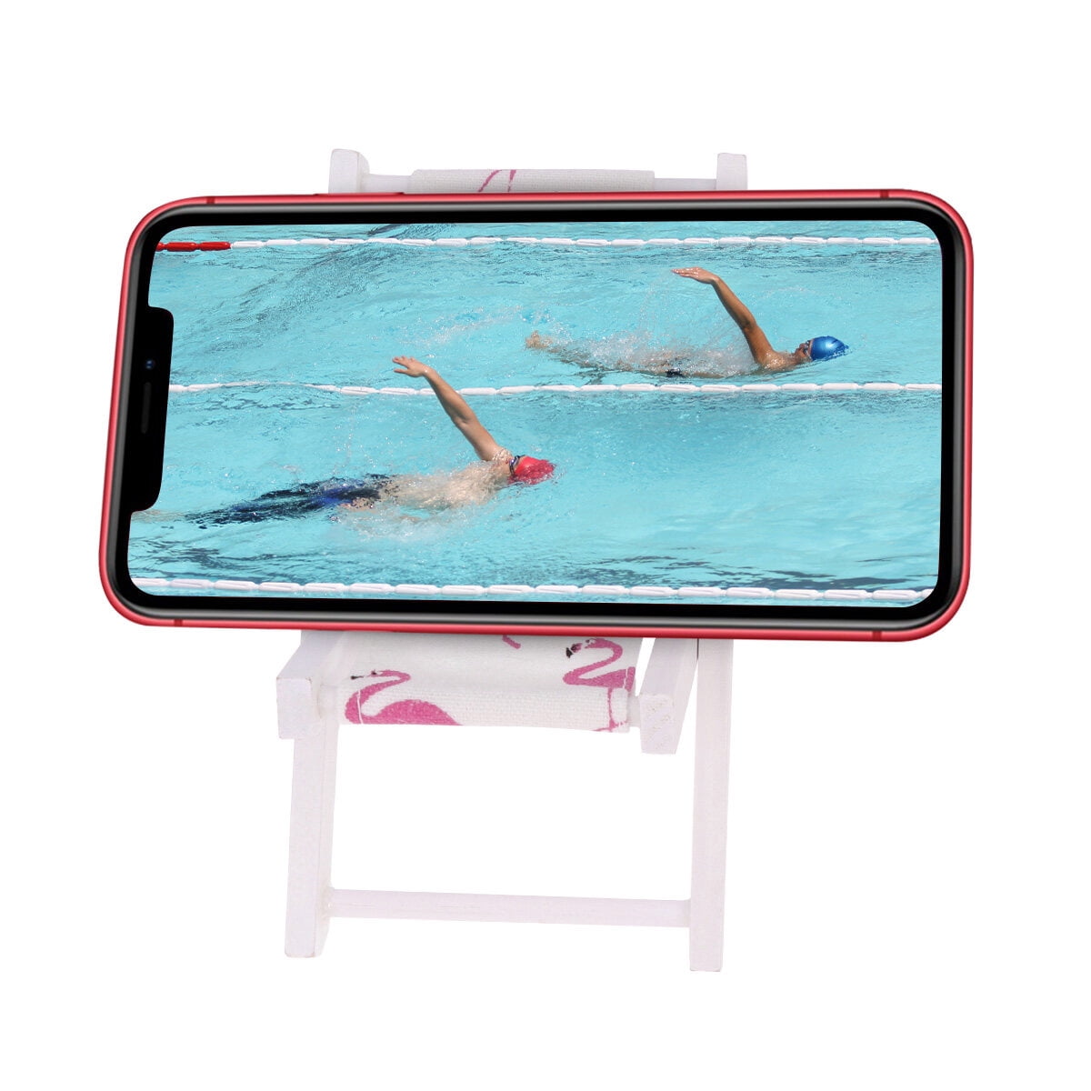 Masteelf Mini Wood Beach Chair Phone Holder Set for Kids Party Decor (White, 2 Pcs) ry6g2