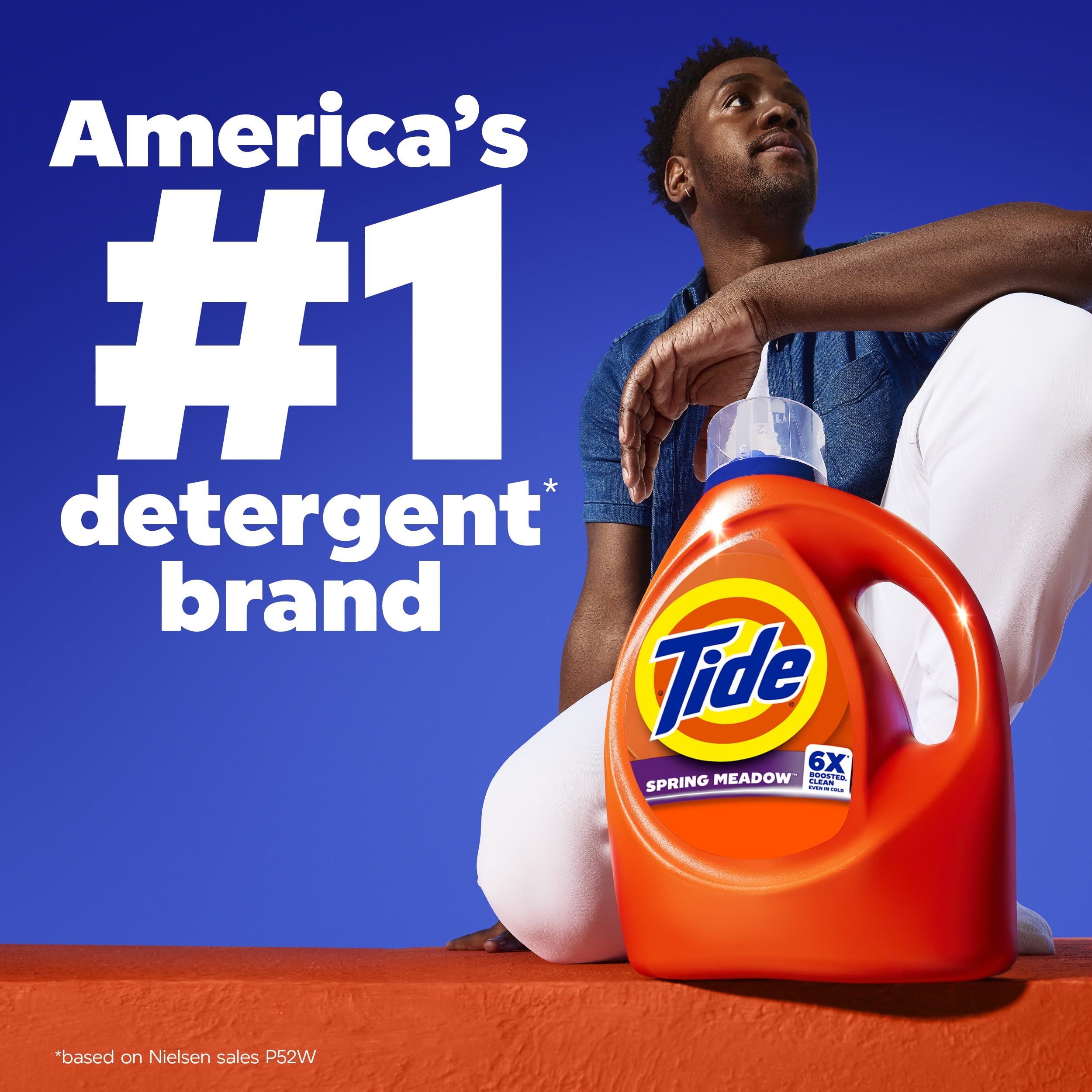 Tide Laundry Detergent Liquid, Spring Meadow Scent, Concentrated Stain Removal Formula (125 fl oz) nrdmg