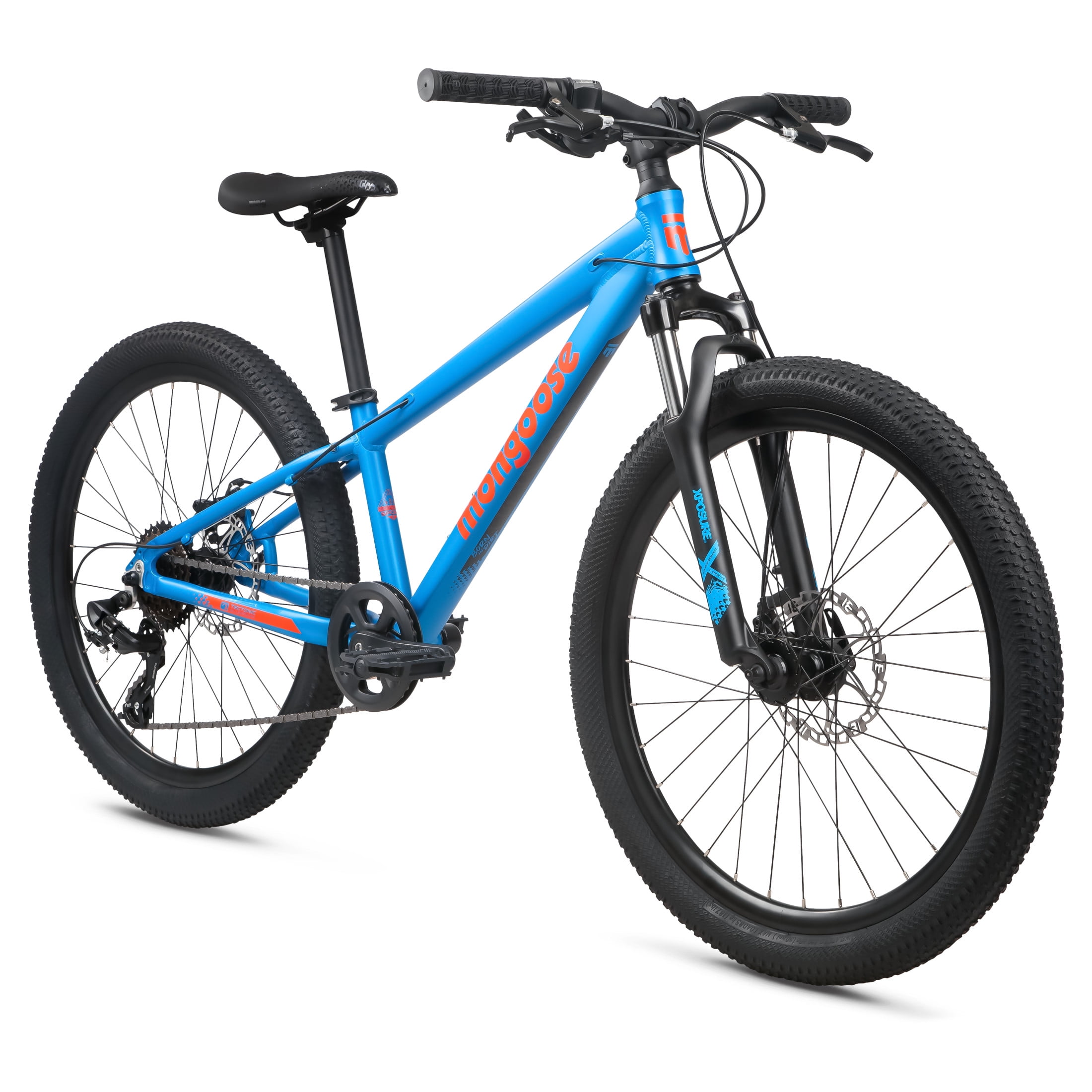 Mongoose Switchback Sport Mountain Bike, Lightweight Aluminum Frame, Trail-Ready Suspension (Blue, 24 in) 64rv2