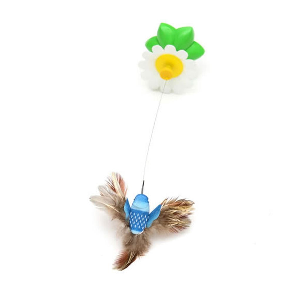 GERsome Interactive Cat Toy Tumbler (Spinning Bird Teaser, Extra Long Feather Wand) munxv