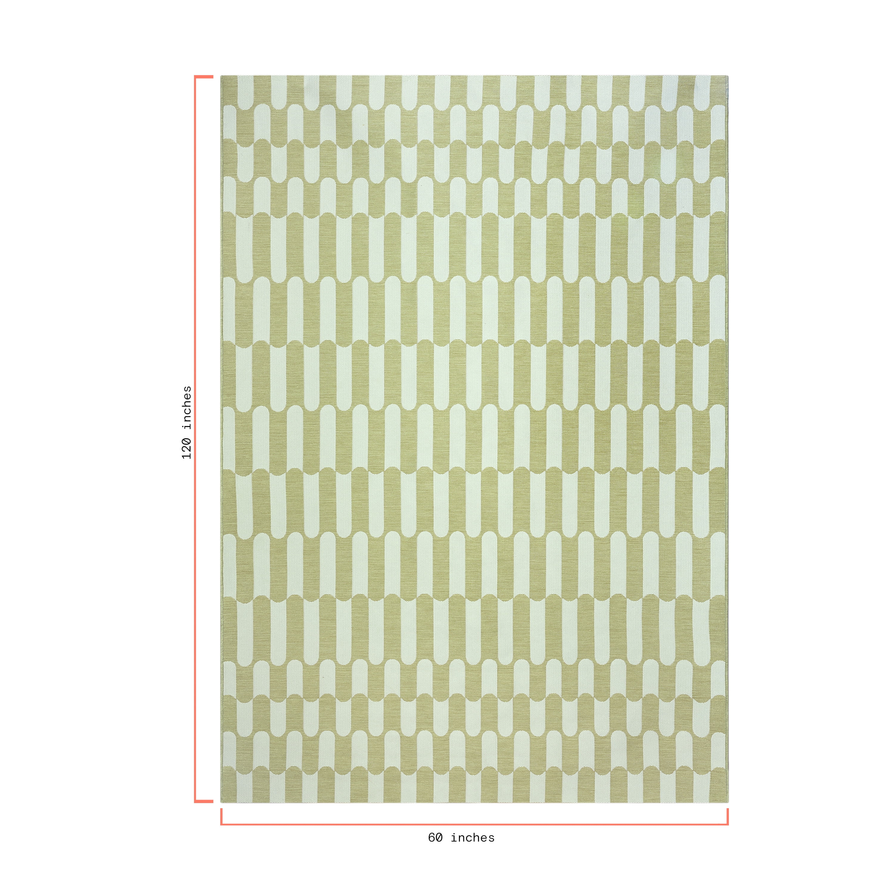 Beautiful by Drew Barrymore Tiled Stripes Outdoor Rug (Green, 7 ft x 10 ft) vwd6g