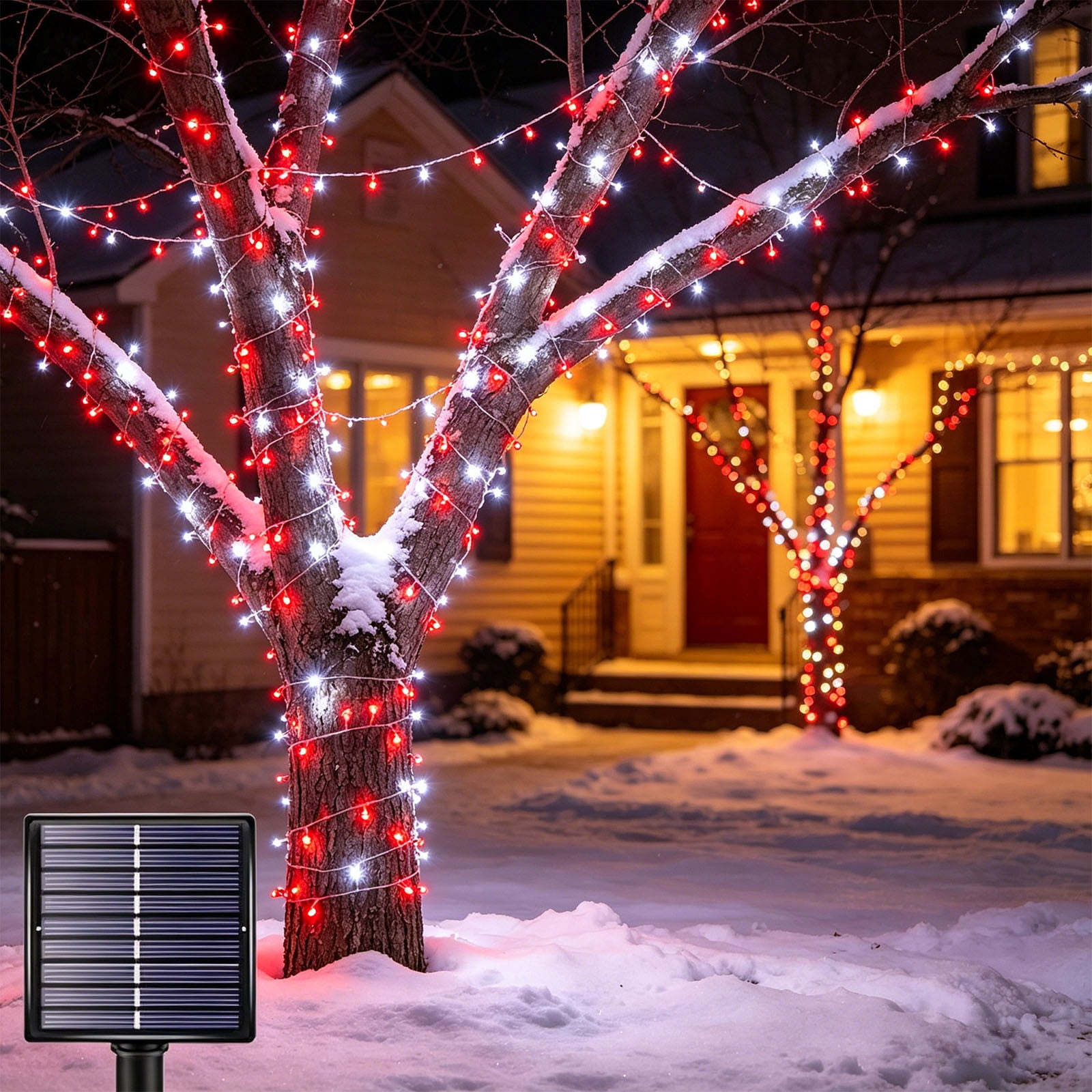 LNOGEUPG Solar LED String Lights Outdoor Waterproof Decorative Lighting (Red, 21.3 ft) 3wmu7