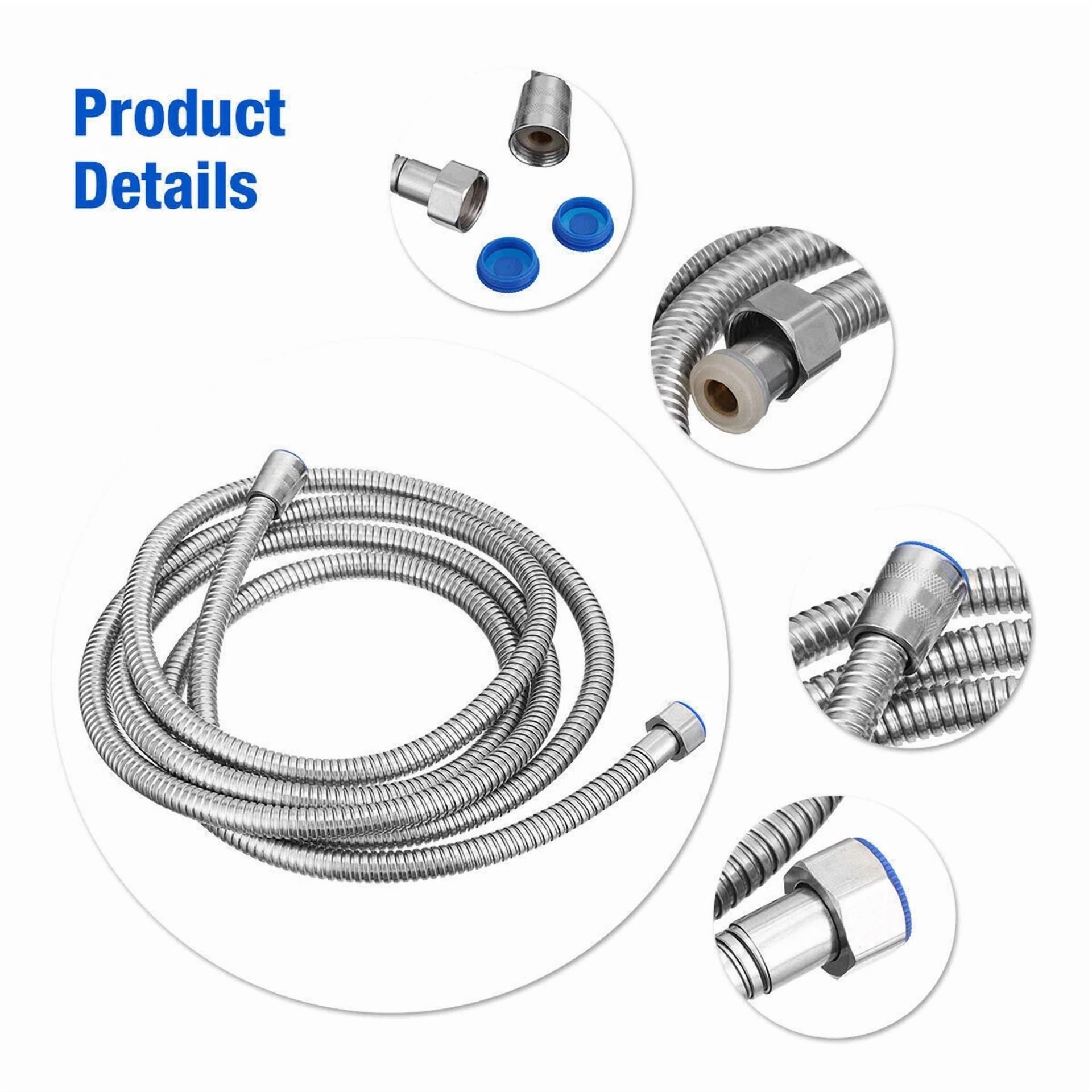 KLYNE Flexible Stainless Steel Shower Hose for Handheld Bathroom Fixtures (9.8 ft) 21b3h