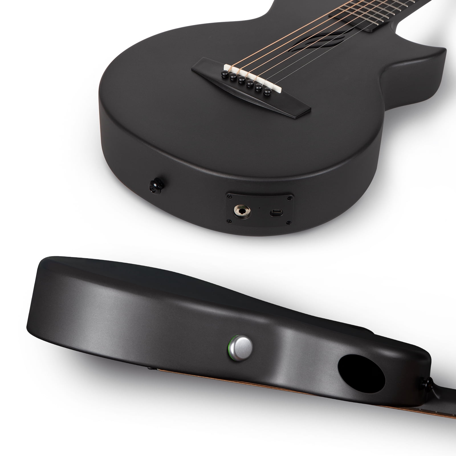 Enya NOVA Go SP1 Carbon Fiber Acoustic Electric Guitar with Smart AcousticPlus System (Black, 35 in) mf12q