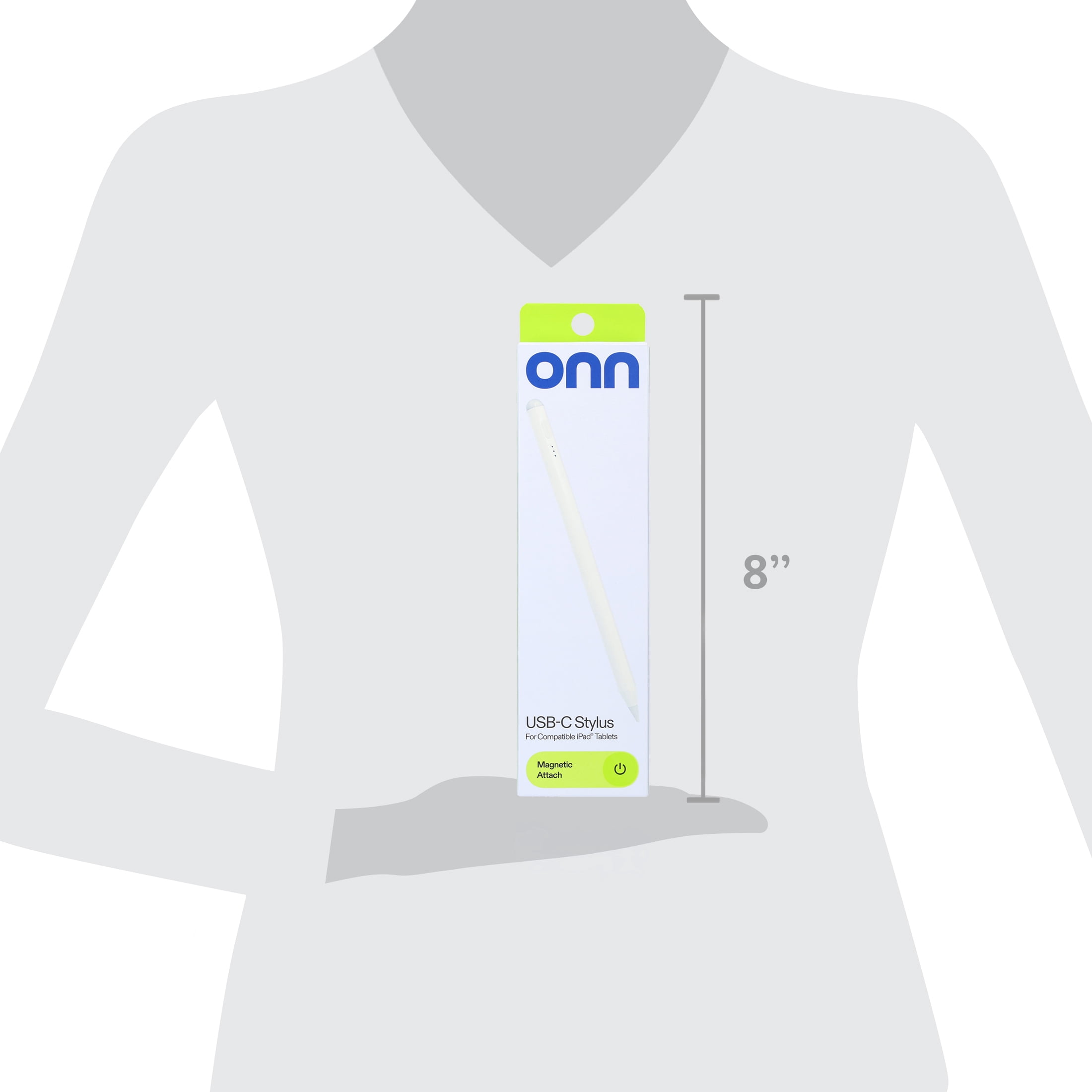 onn. Active Stylus Digital Pencil for Tablets, Precision Fine Tip with Palm Rejection and Tilt Sensitivity (White) 3vckc