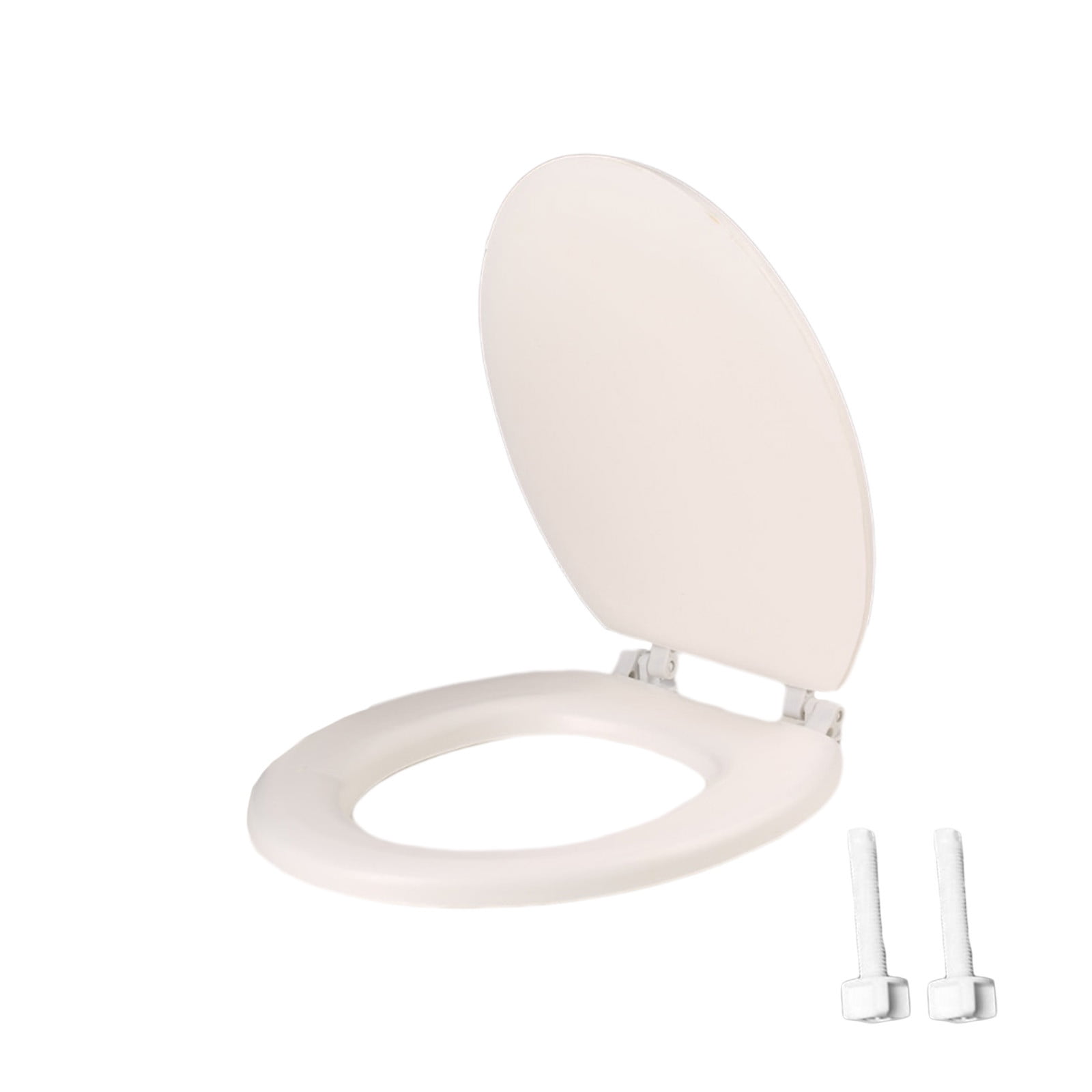 RoamHome Soft Close Round Toilet Seat, Quiet Slow-Closing Durable Plastic, Easy Install & Stable Design (White, 16x13 in) nr53o