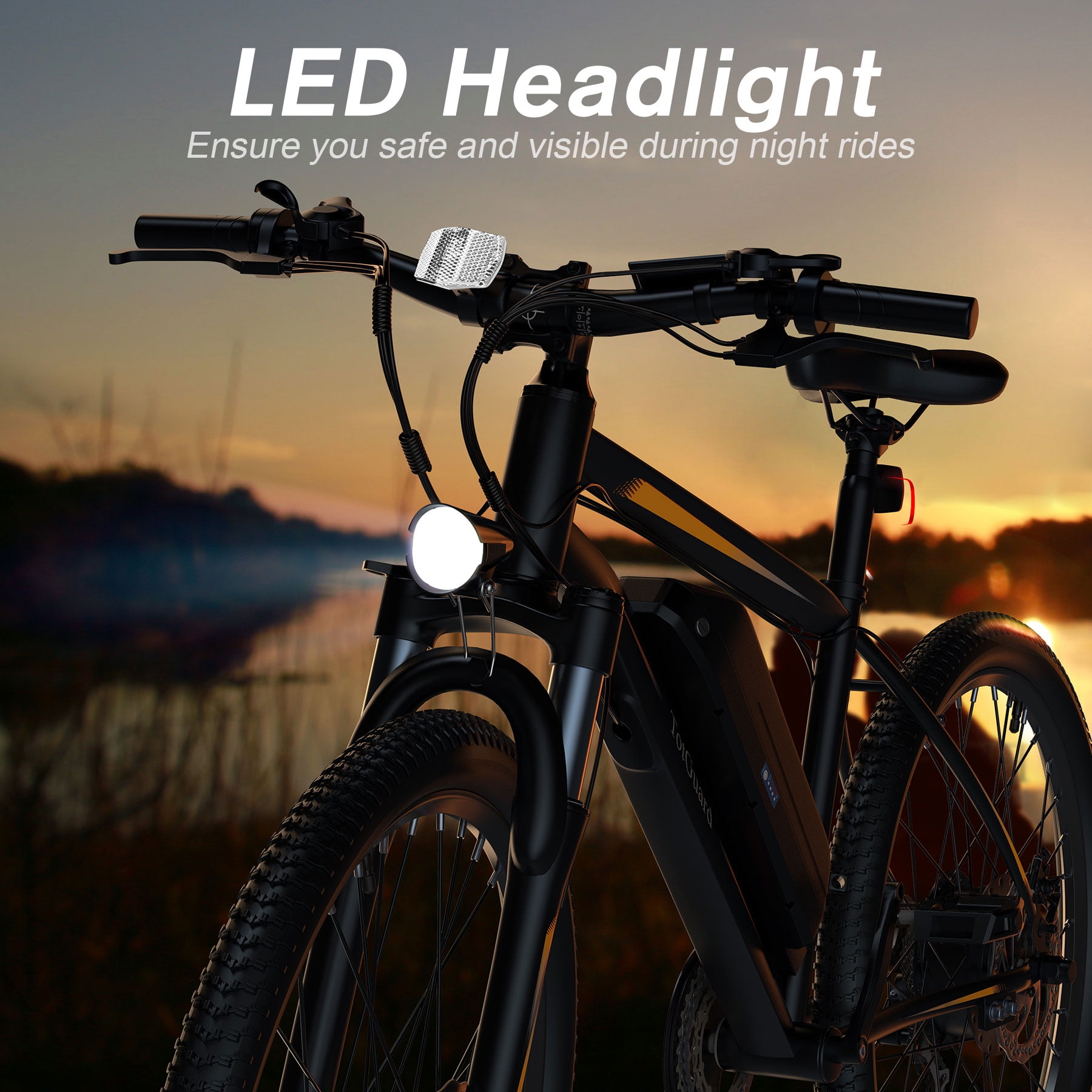 TotGuard Electric Mountain Bike for Adults, 350W Ebike with 36V 10.4Ah Removable Battery, 21-Speed Shimano Gears, Suspension Fork (Orange, 26 in) zsnwl