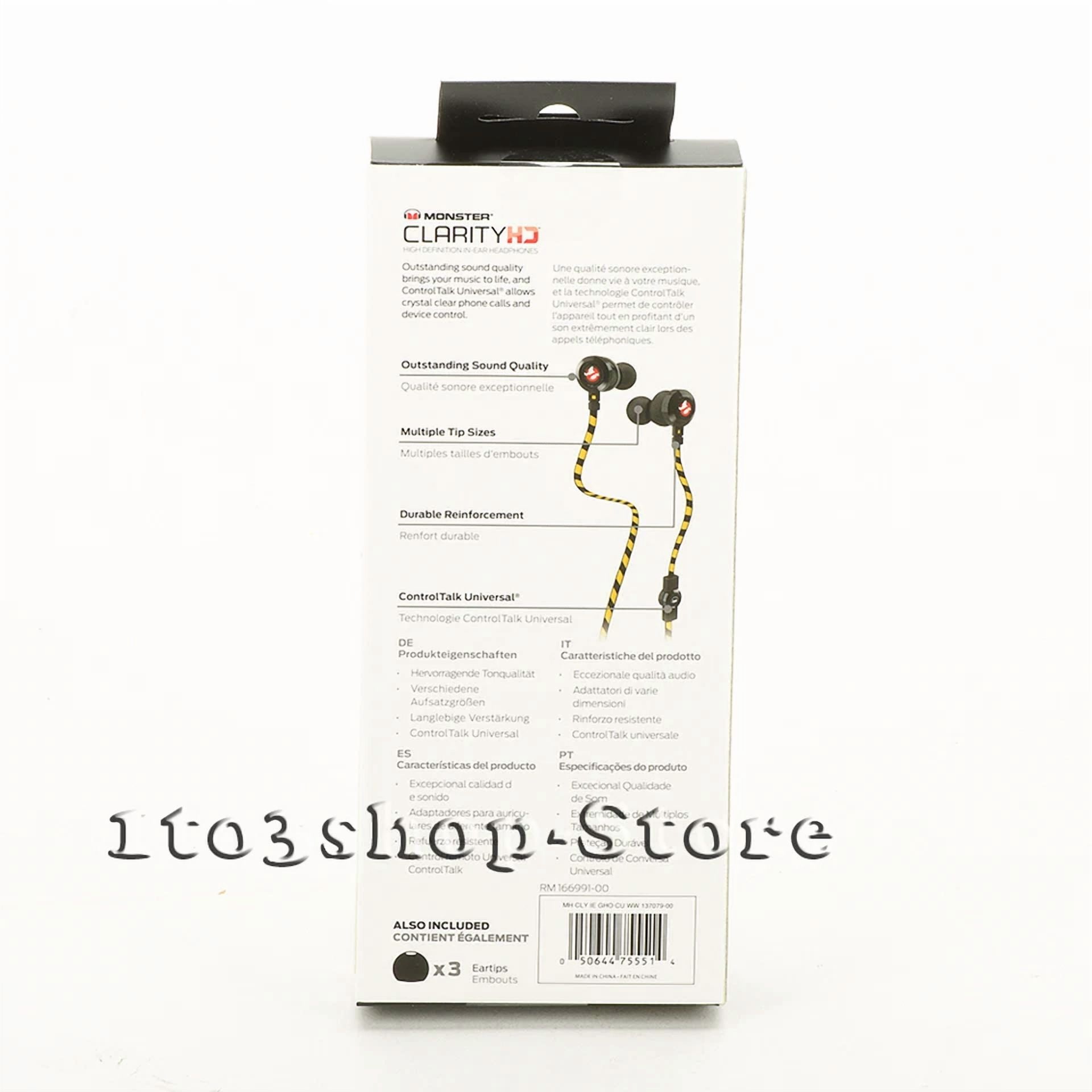 Rhea Monster Ghostbusters Clarity HD In-Ear Headphones with Microphone and Remote (Black, 1 Pack) xr1hn