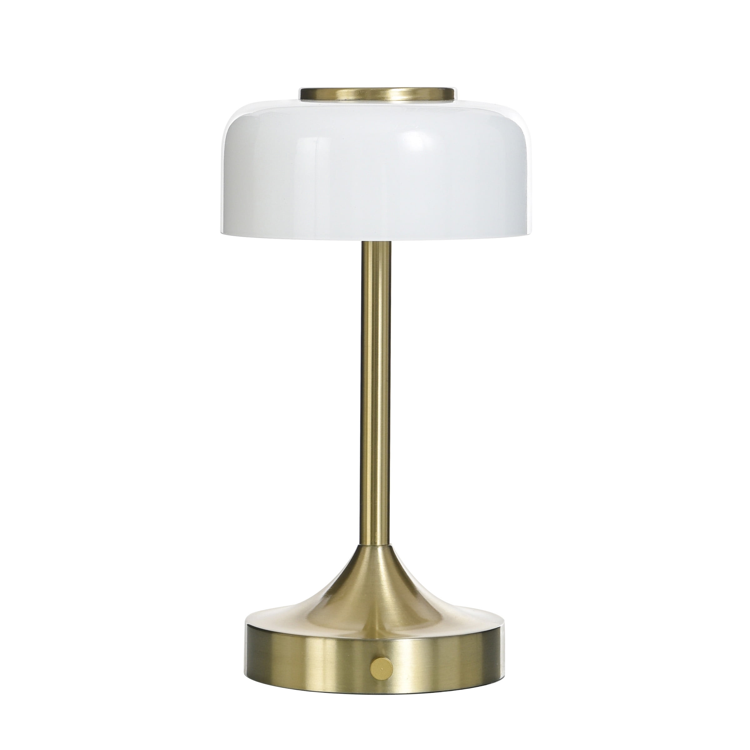 Better Homes & Gardens Portable Milk Glass Table Lamp, Rechargeable Cordless Accent Light (White, 8 in) 89xs7
