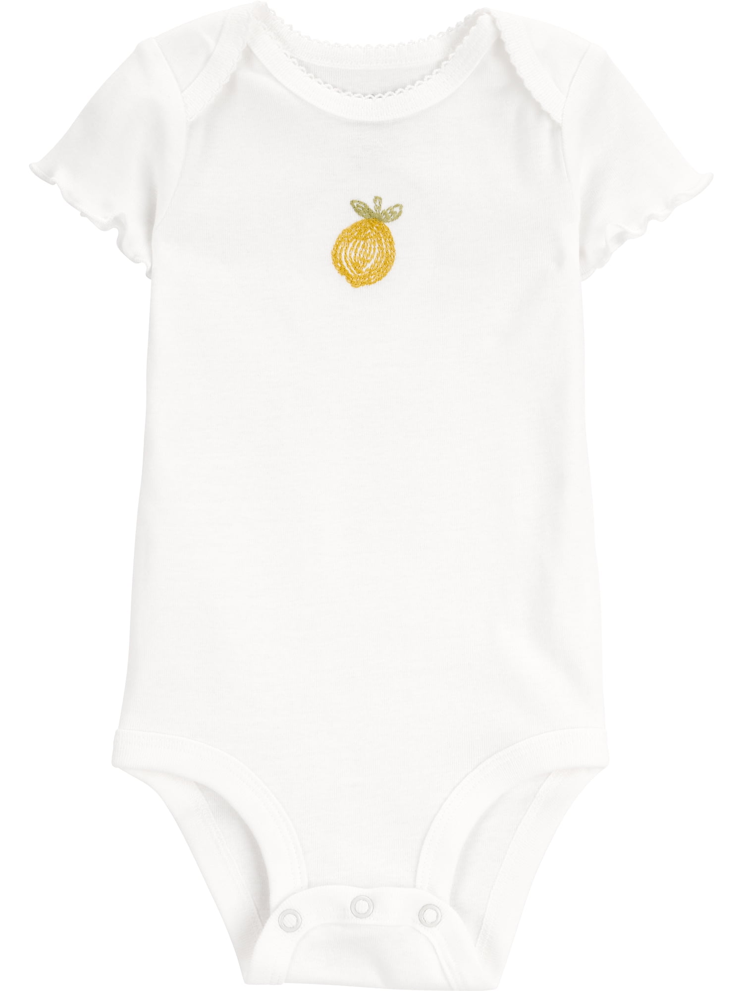 Carter's Child of Mine Baby Girl 3-Piece Lemon Print Cardigan Outfit Set (Yellow, 0-3 Months) 4mzc7