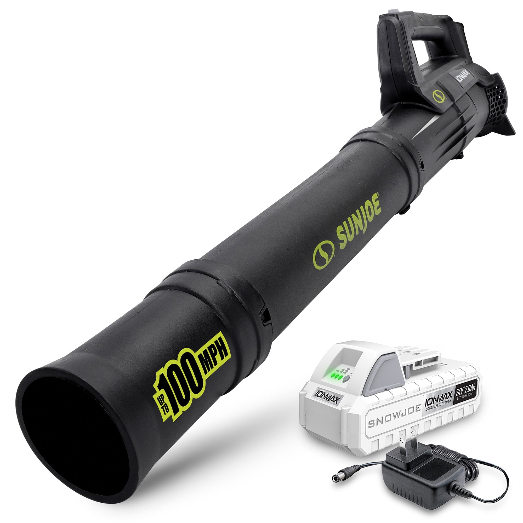 Sun Joe 24V Cordless Jet Leaf Blower, Compact Turbine Design for Yard Cleanup (Black, 5.4 lb) xc75h