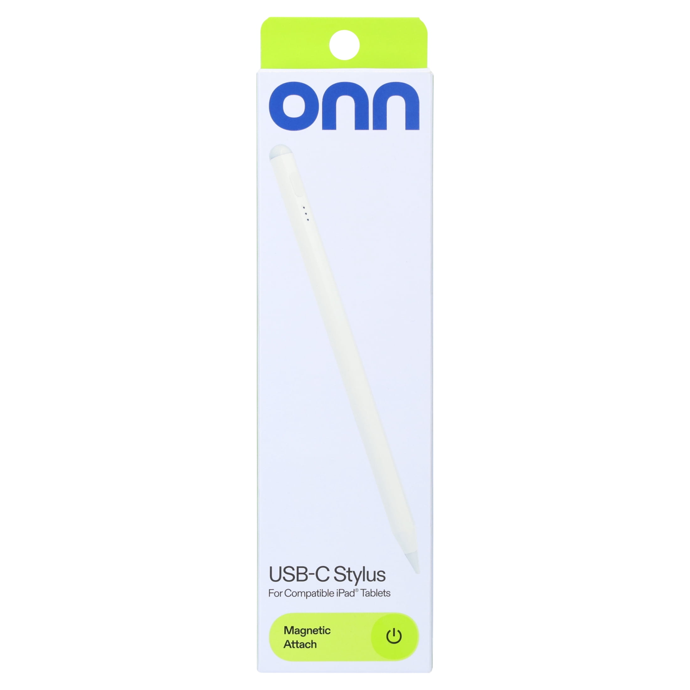 onn. Active Stylus Digital Pencil for Tablets, Precision Fine Tip with Palm Rejection and Tilt Sensitivity (White) 3vckc
