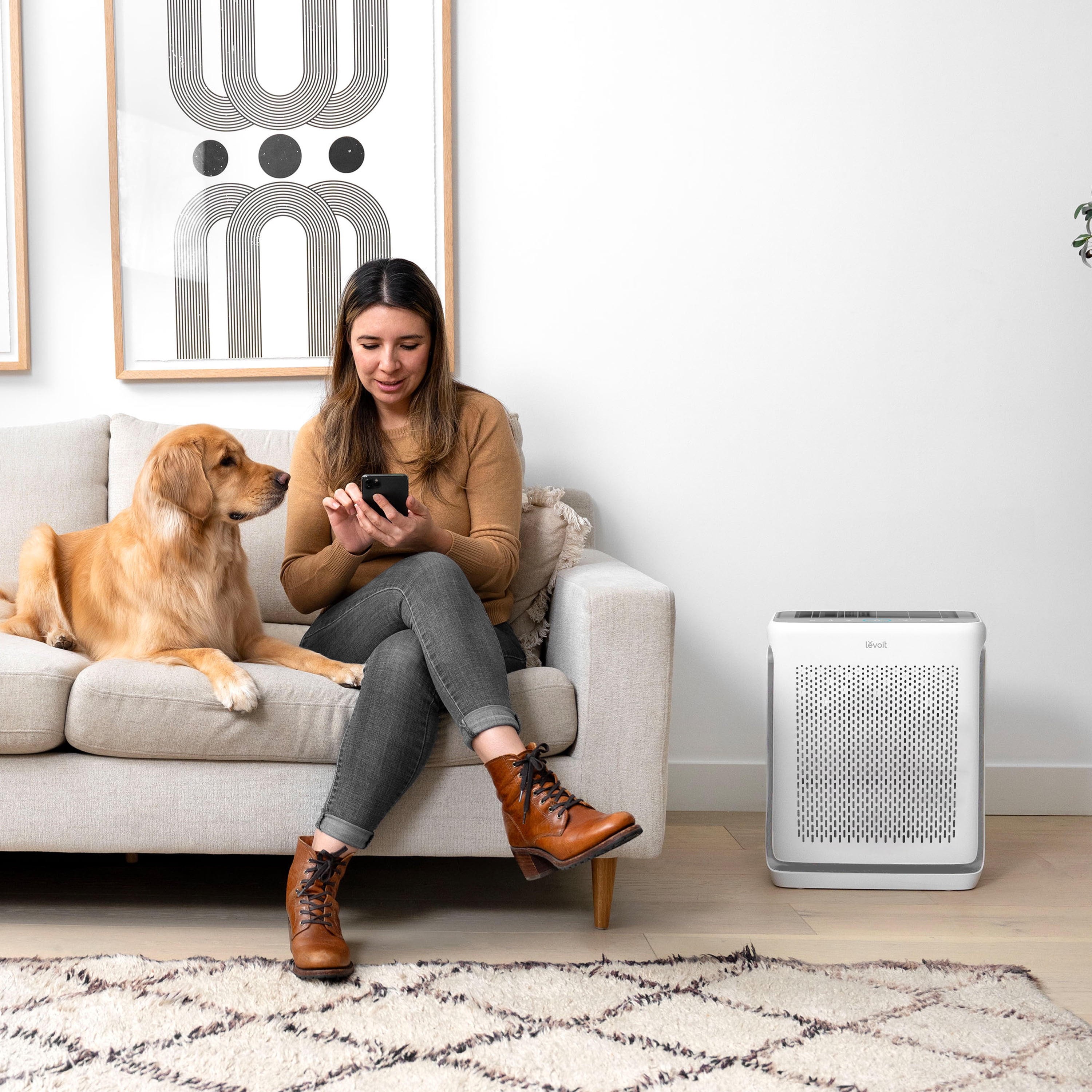 Levoit Vital 200S-P Smart Air Purifier with 3-Stage HEPA Filtration for Pet Hair and Dander Control (White, 1876 sq ft) vp620