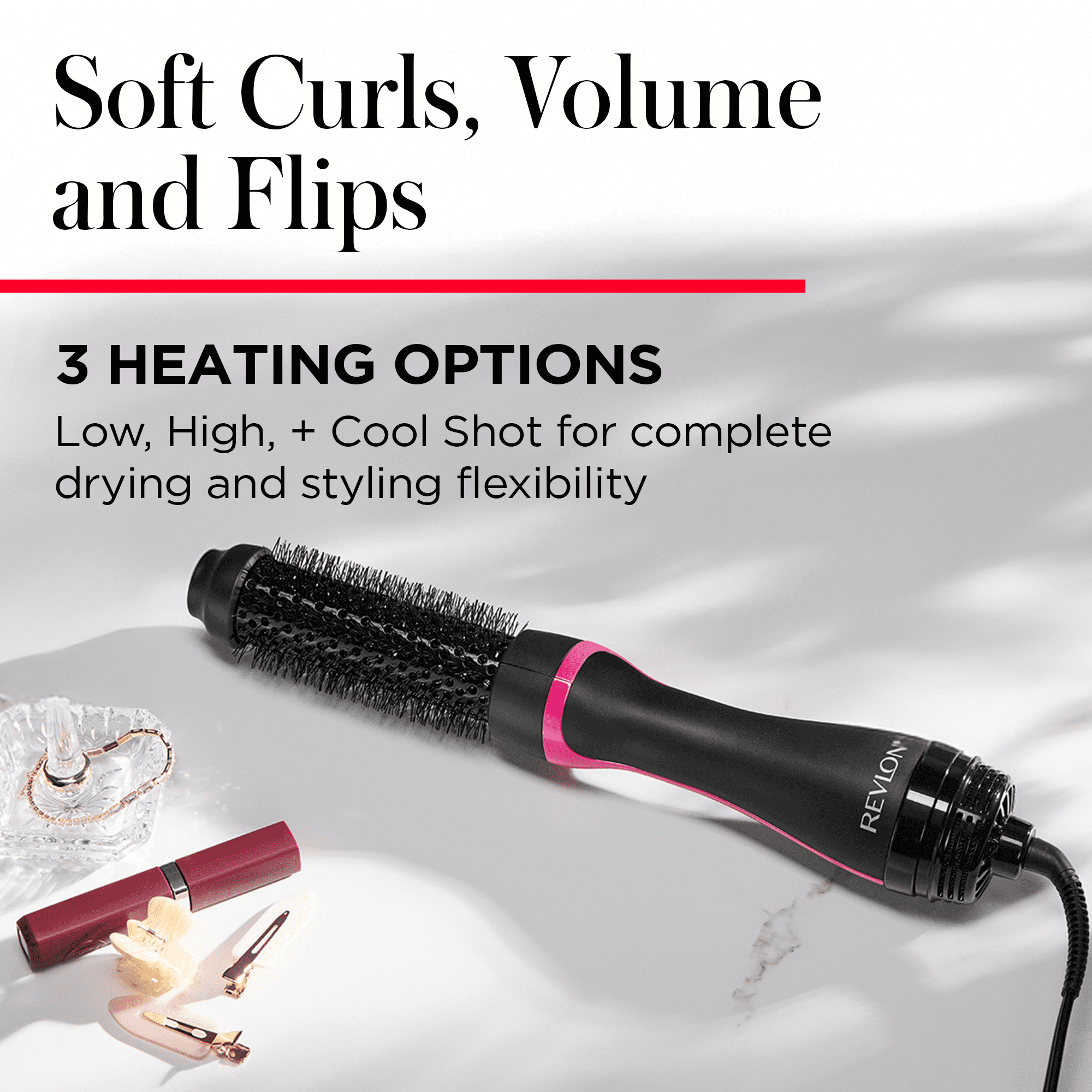 Revlon One-Step Root Booster Round Hair Dryer and Styler (Black, 1.5 in) hb97h