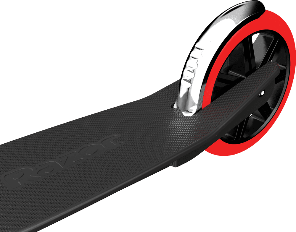 Razor Carbon Lux Kick Scooter with Large Spoked Wheels and Folding Frame (Red, 220 lb Capacity) zzxeb