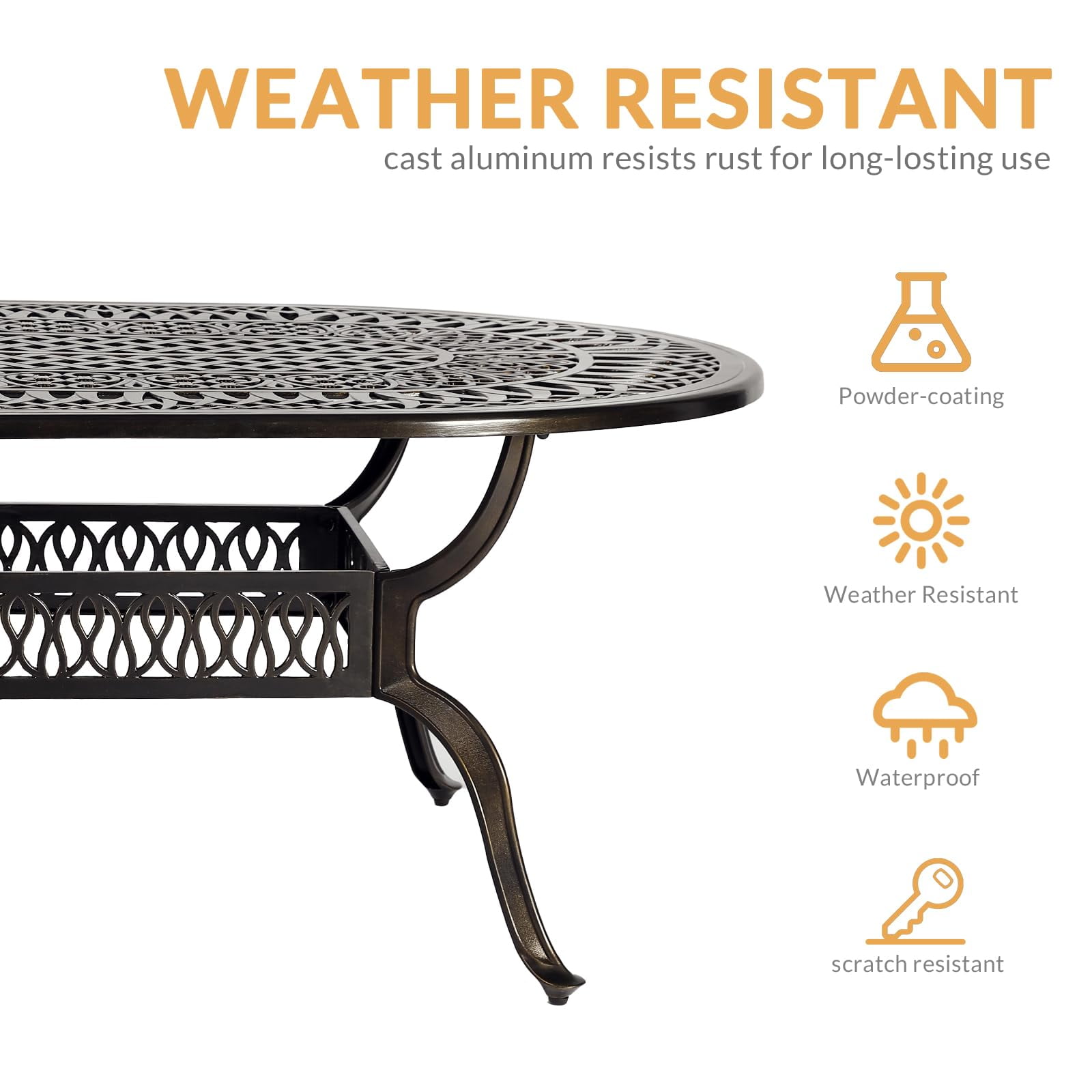 W WARMHOL 9-Piece Patio Dining Set, Cast Aluminum Outdoor Table and Chair Set with Cushions (Red, 84 in) ywro9