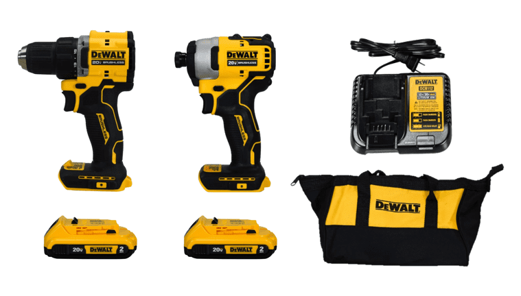DEWALT ATOMIC 20V MAX Brushless 2-Tool Combo Kit (DCK225D2) with Compact Drill/Driver and Impact Driver (2 Batteries, Charger, and Bag) iv6d3
