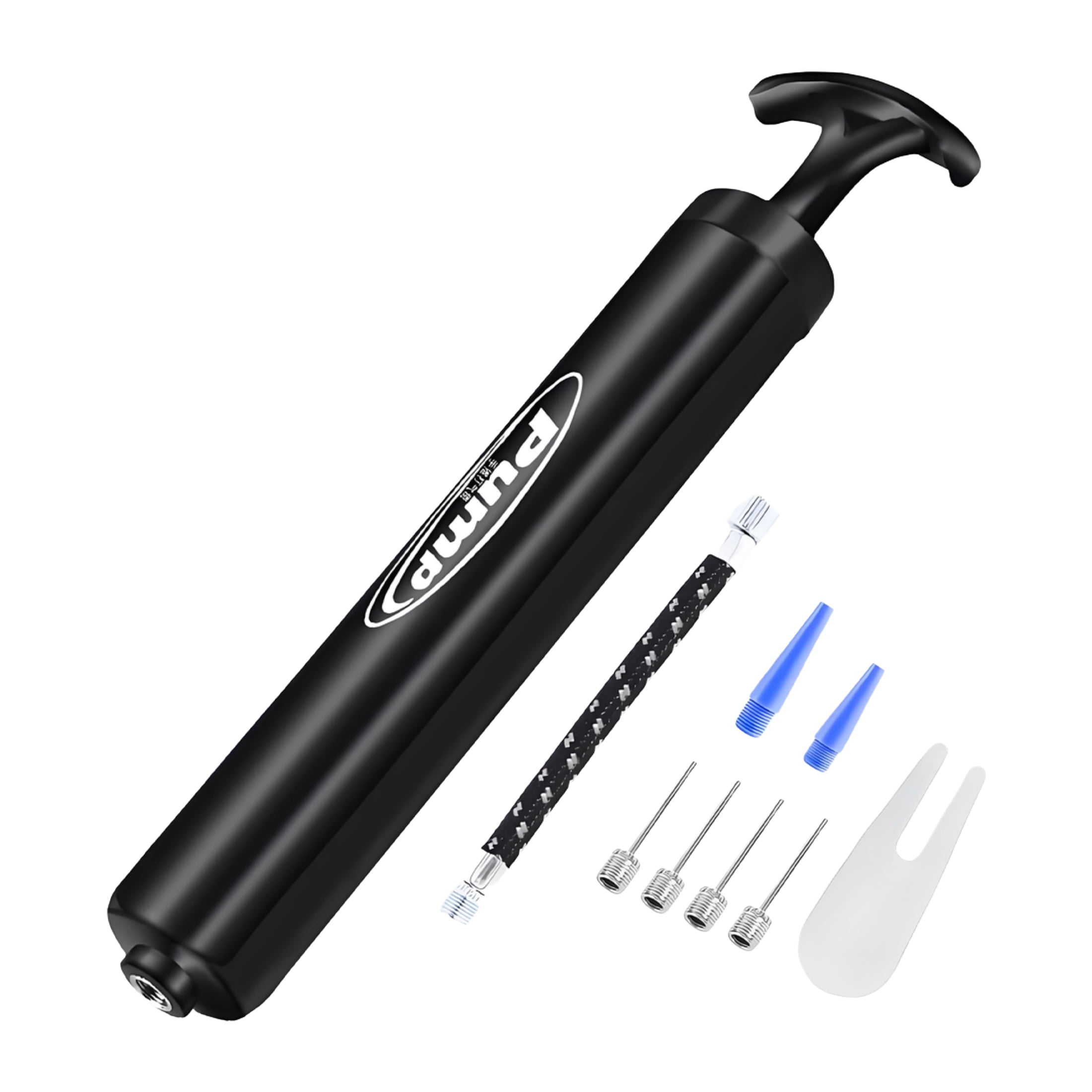 BESTSKY Balloon Pump Air Inflator with Hose and Adapter Nozzles (Black, 11.81 in) dp1x6