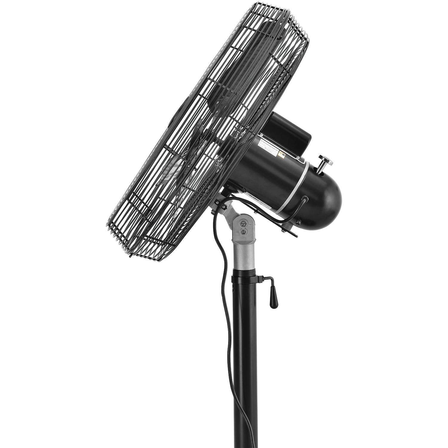 Continental Dynamics 24 in Oscillating Pedestal Fan, Industrial Grade High-Velocity Air Circulator (Black, 24 in) v2uks