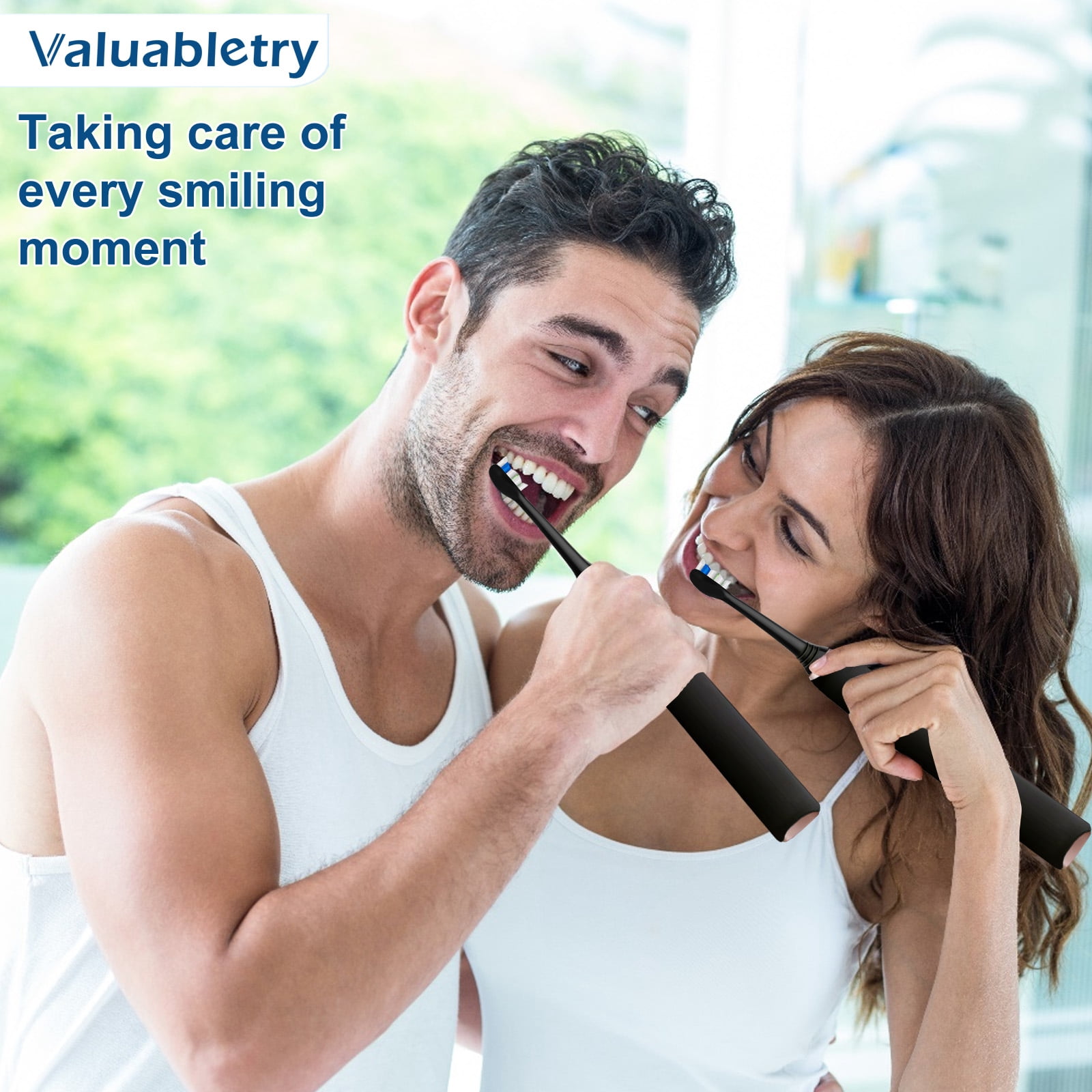 Valuabletry Replacement Brush Heads for Philips Sonicare Electric Toothbrush, Precision Clean and Whitening Clean (Black, 8 Pack) qeqaz
