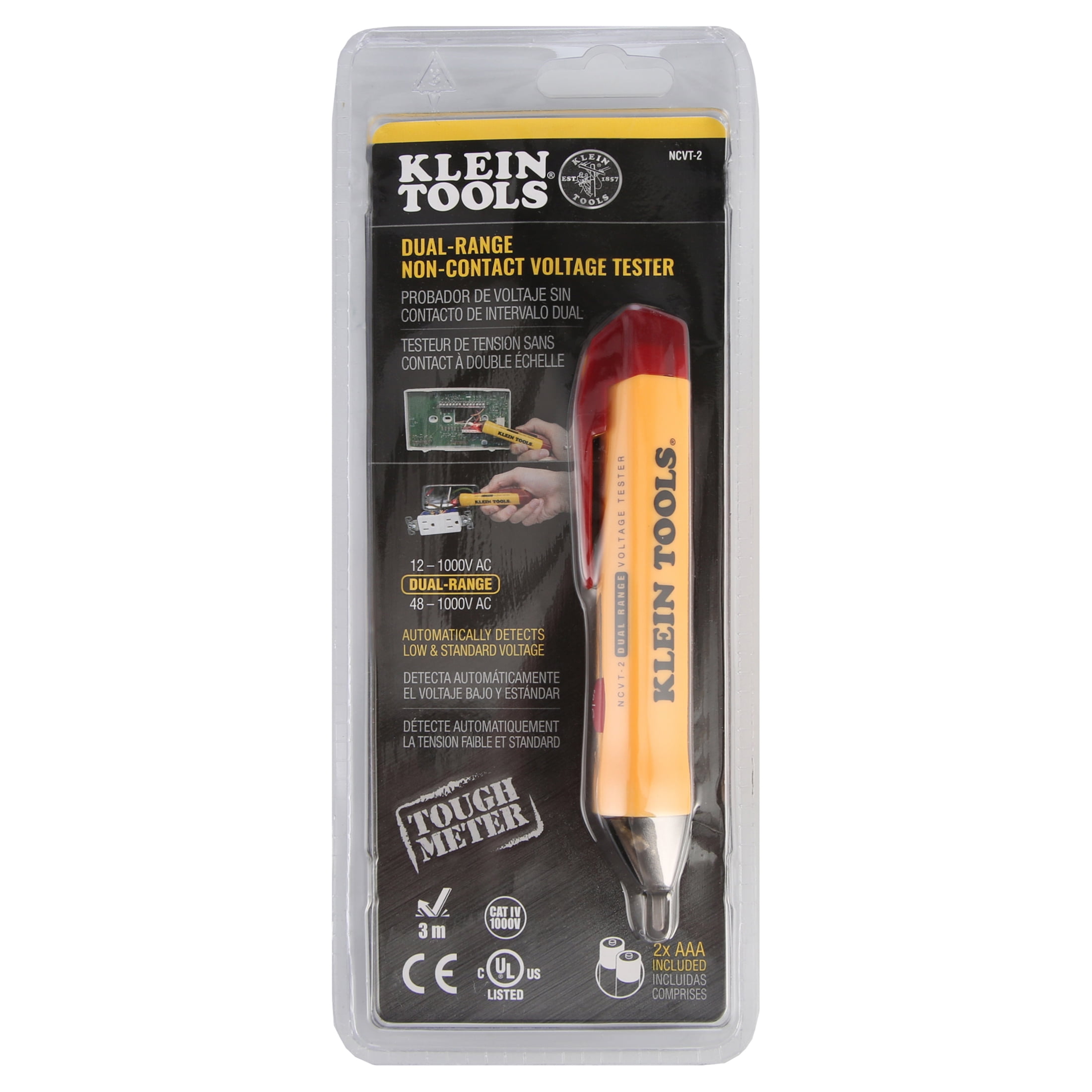 Klein Tools NCVT-2 Dual Range Non-Contact Voltage Tester (12-1000V AC) el3ui
