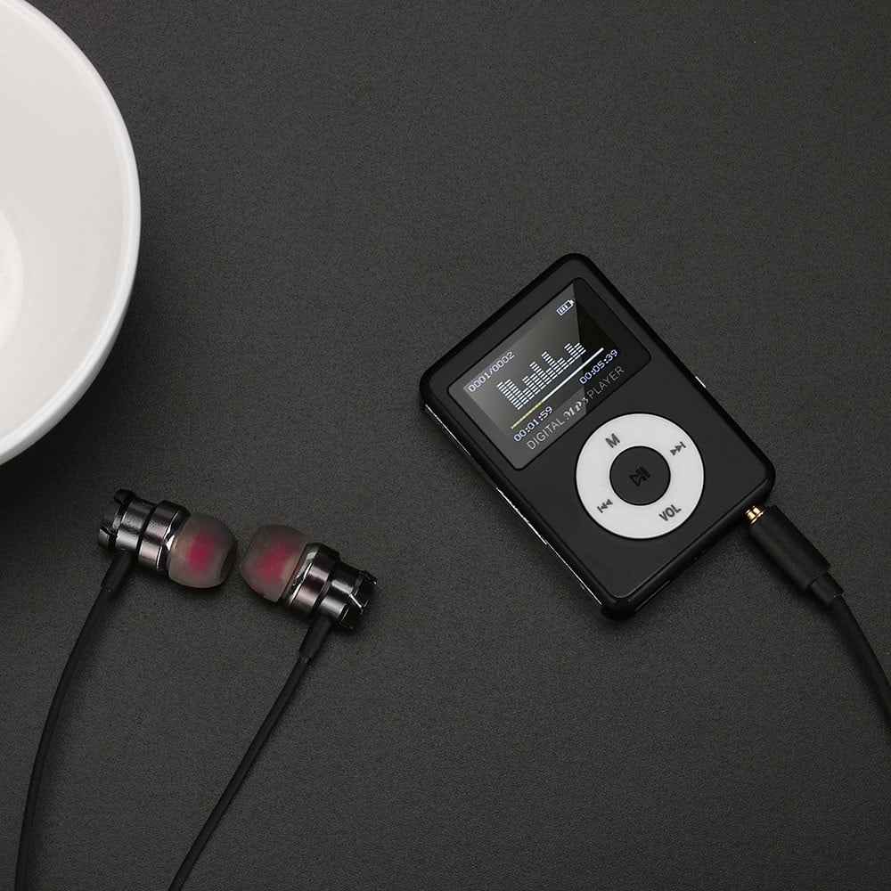 Clukuo Portable Digital MP3 Player with LCD Screen (Black, 2.36x1.57 in) 14zvz