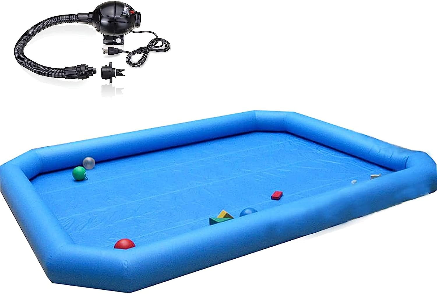 EQCOTWEA Inflatable Water Walking Pool with 110V Blower for Backyard Recreation (Blue, 23x23x1.8 ft) zu1l0