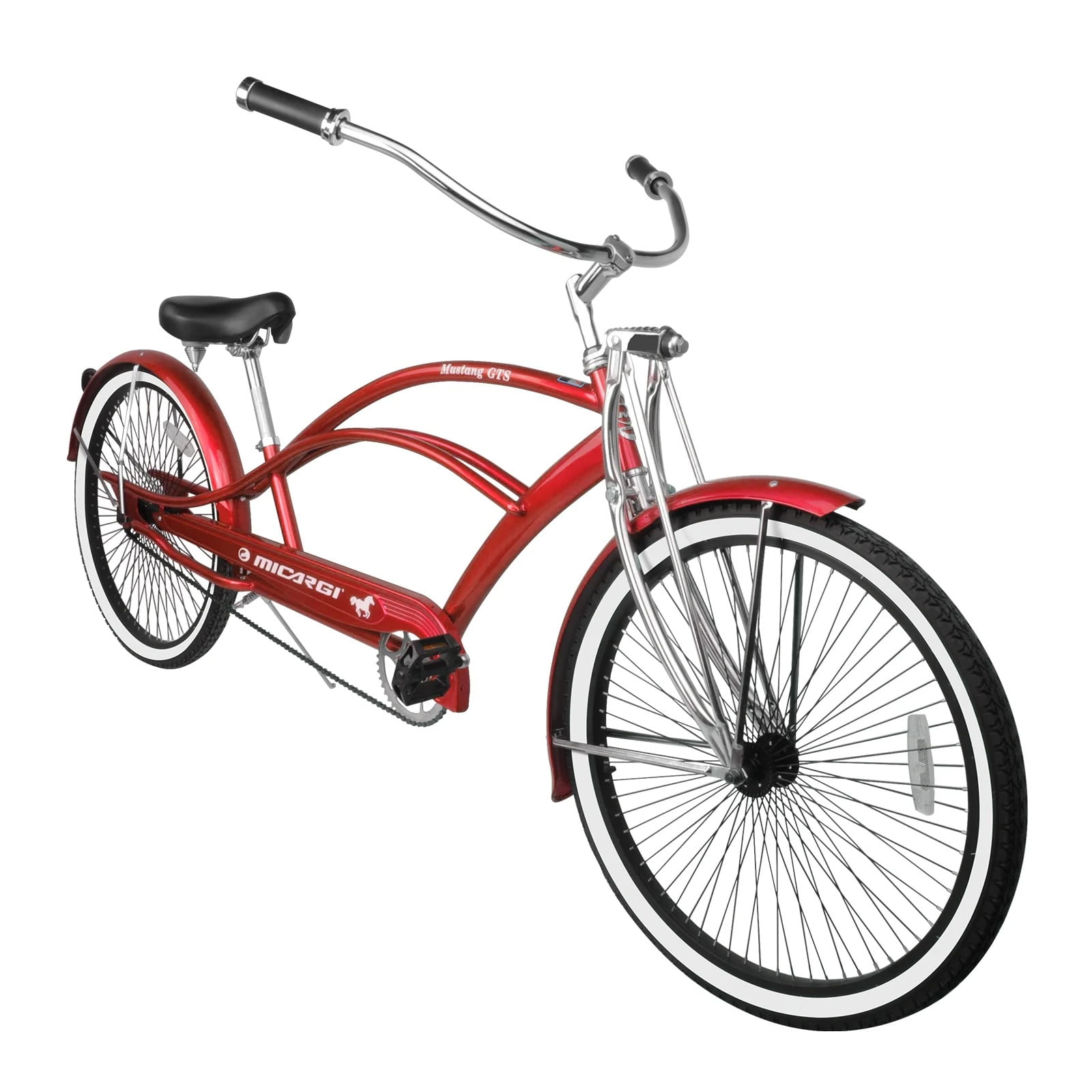 Micargi Stretch Cruiser Bicycle, Durable Steel Frame Beach Bike (Red, 26 in) tp6zn