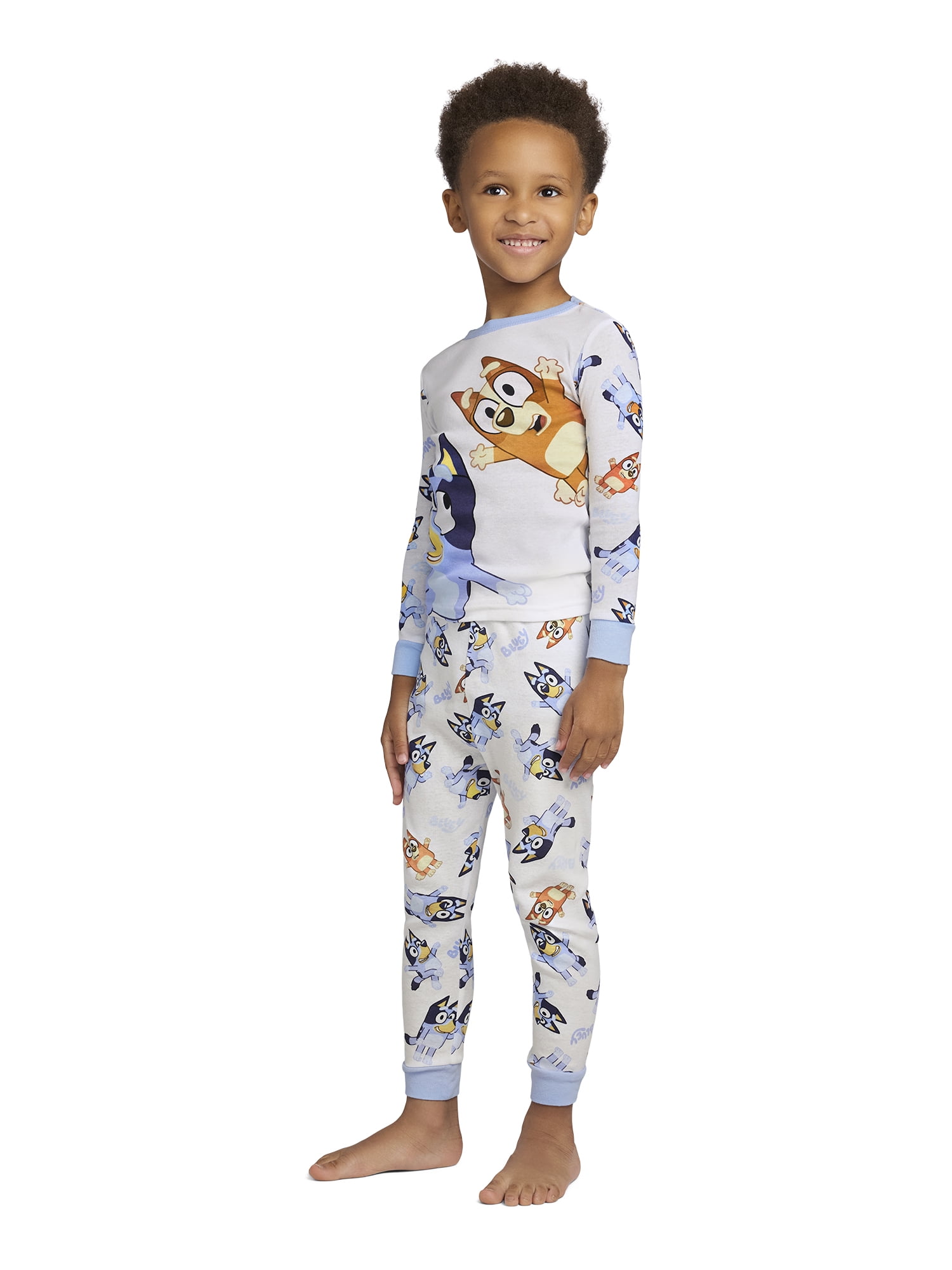 Bluey Toddler Long Sleeve Shirt and Pants Pajama Set (Blue, 2T) orkff