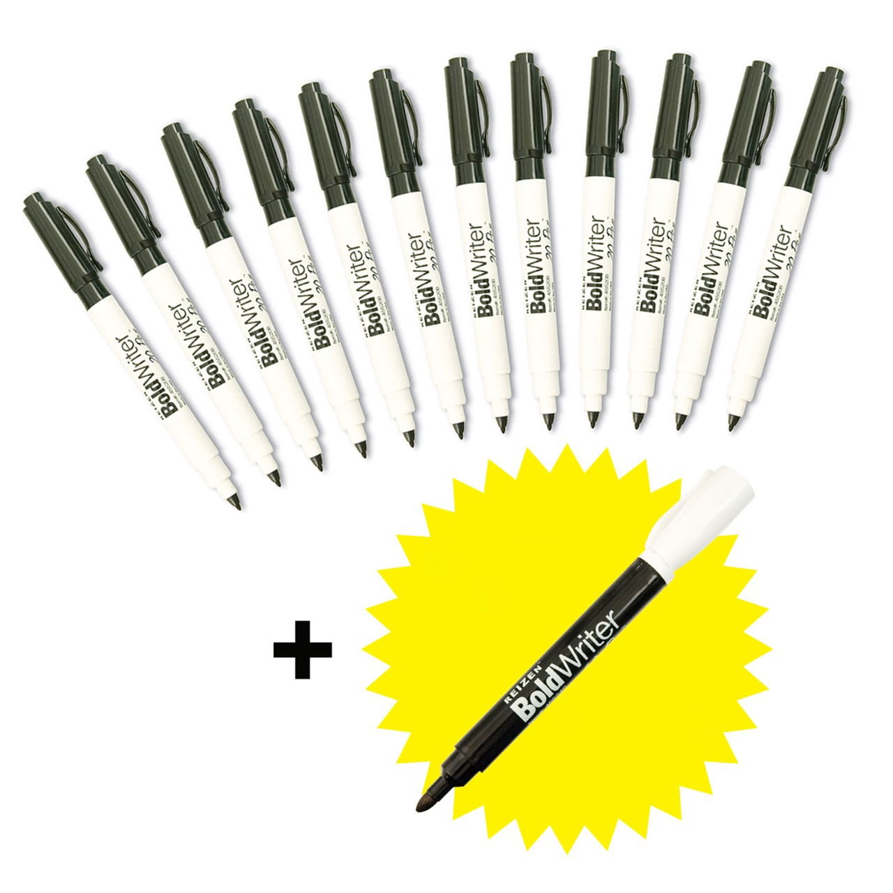 Reizen BoldWriter High-Visibility Writing Pen Set (Black, 13-Pack) w6u8e