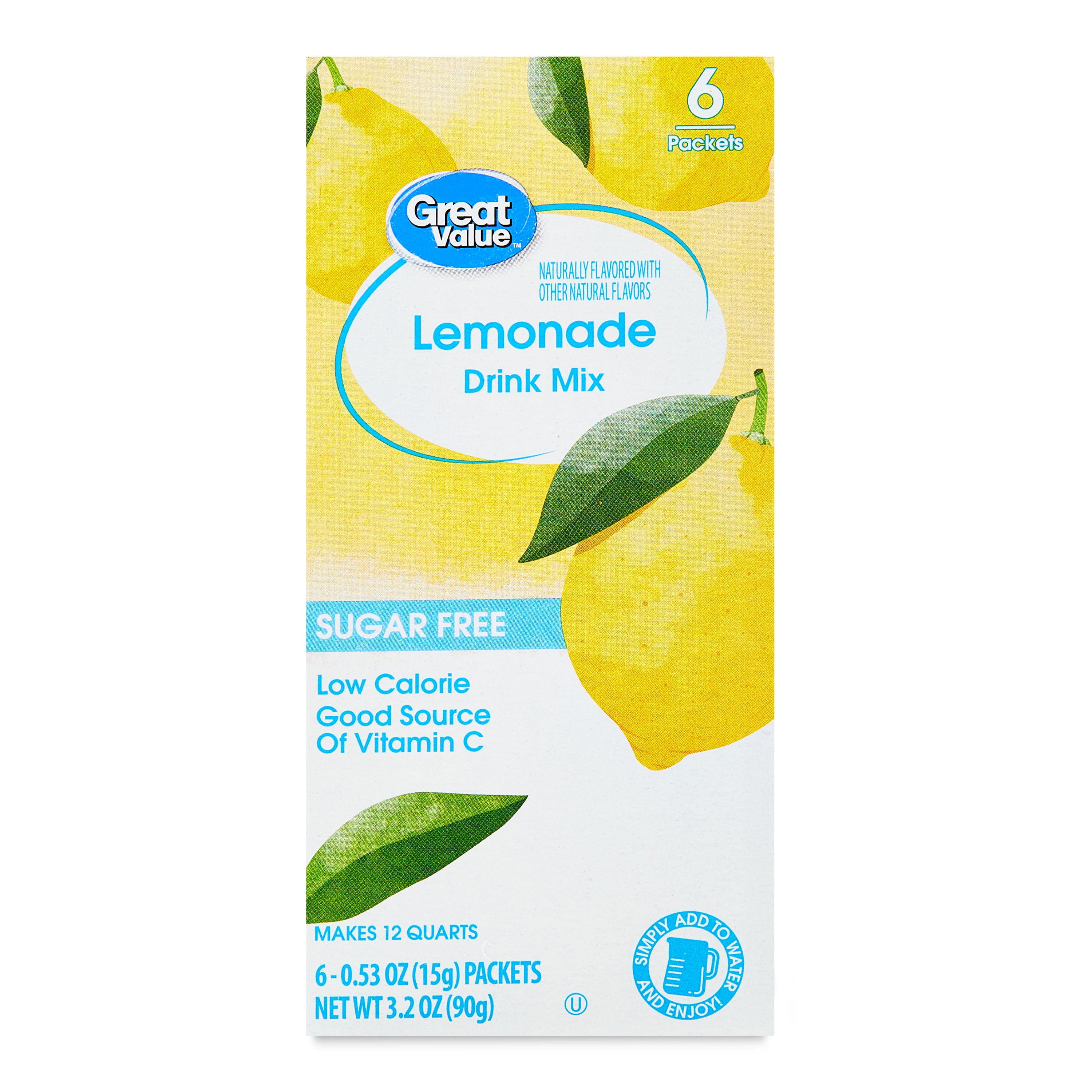 Great Value Lemonade Liquid Drink Mix, Sugar-Free, Refreshing Citrus Flavor (6 Count, 0.53 oz) c4df7