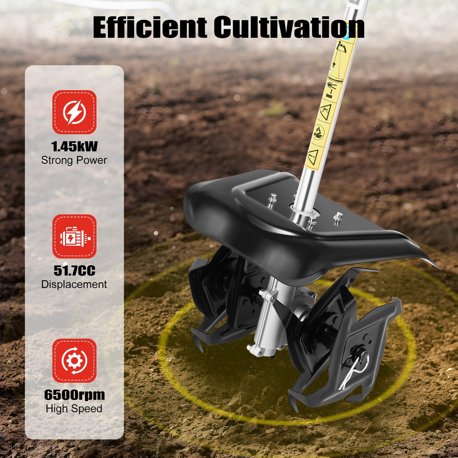 Generic Gas Powered Mini Tiller Cultivator (9 in Width, 3.5 in Depth) cr3q4