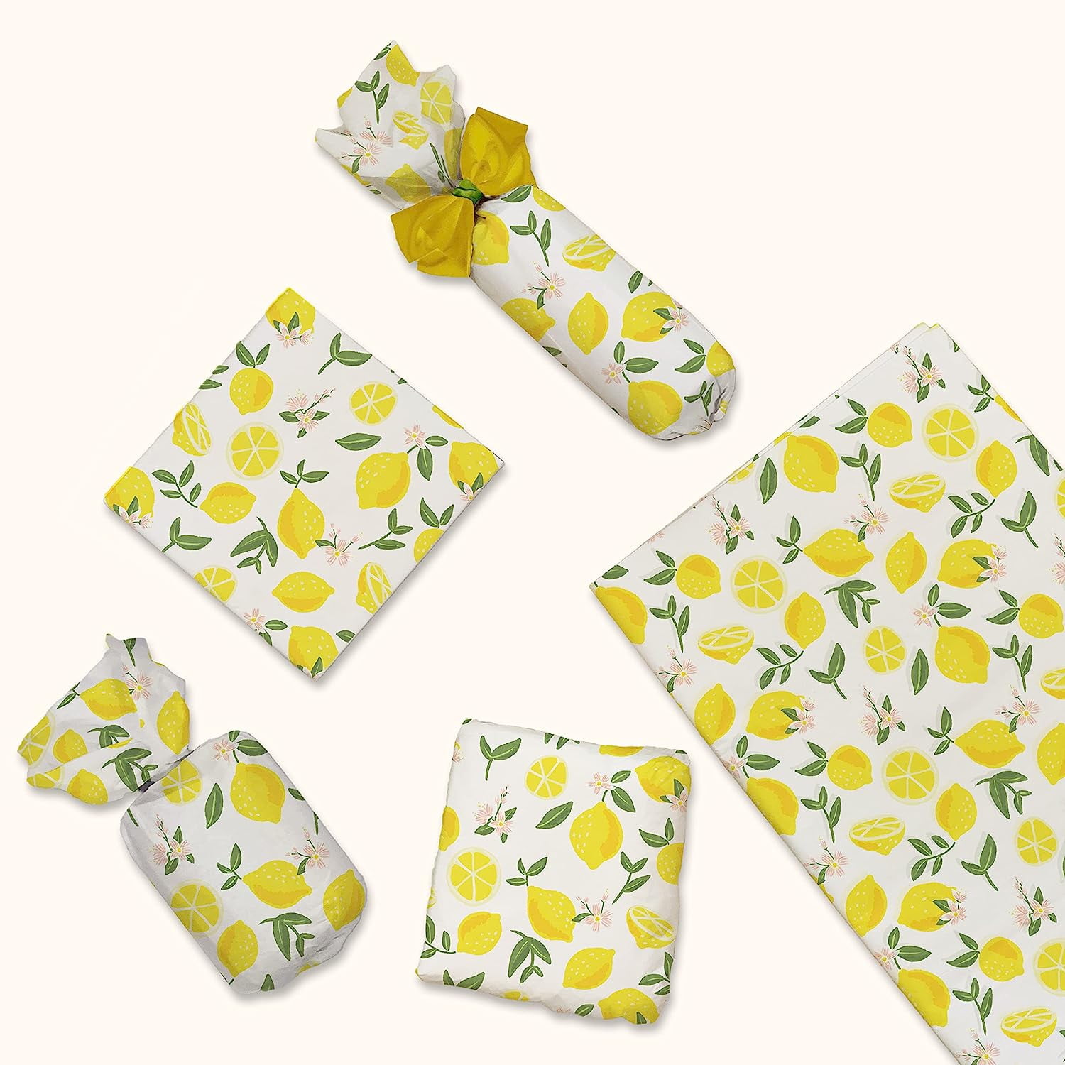 Pro Supply Global Decorative Printed Tissue Paper (Yellow Lemons, 24 Sheets, 20 in x 30 in) 46x9q