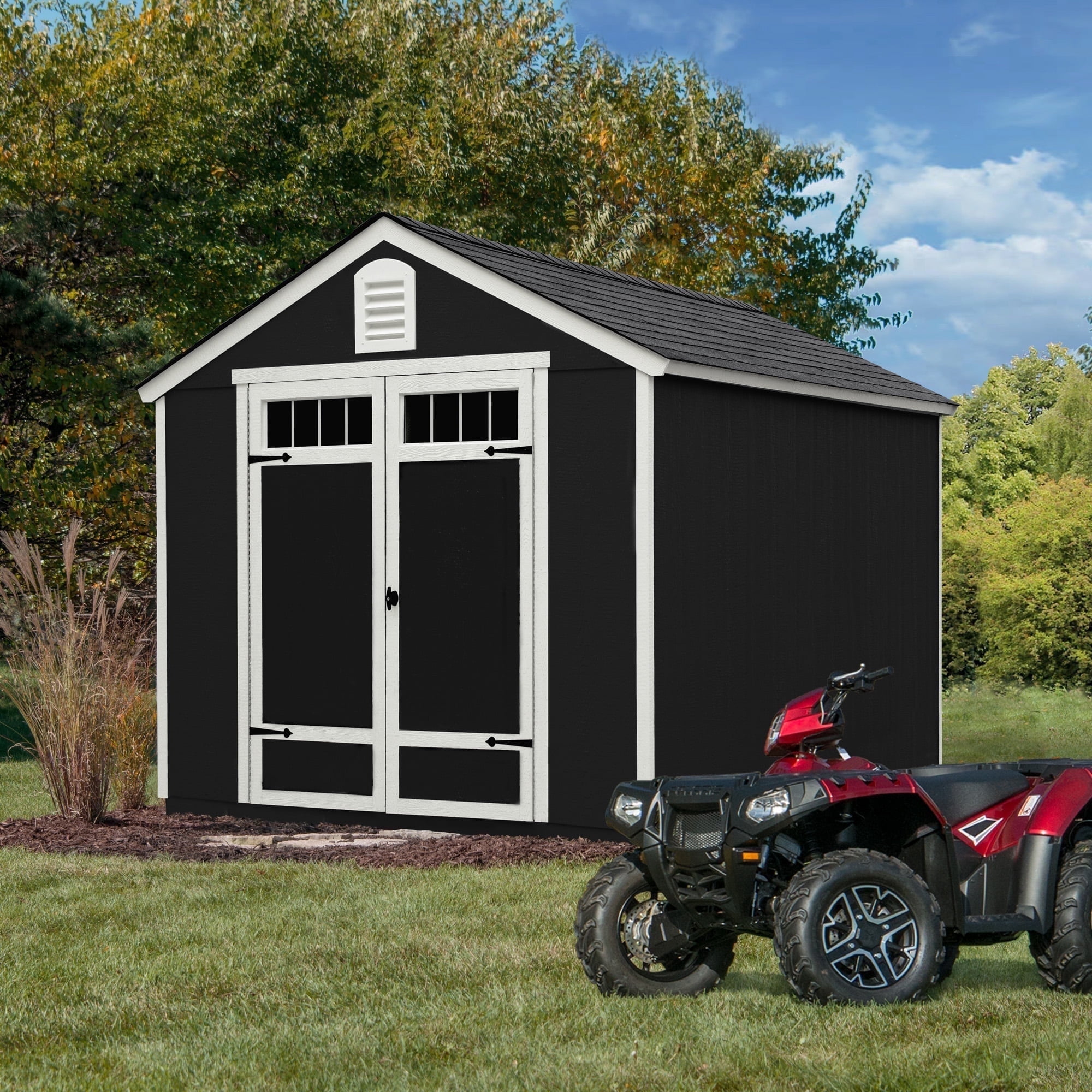 Handy Home Products Greenbriar Wood Storage Shed (Brown, 8 ft x 12 ft) hlr1g