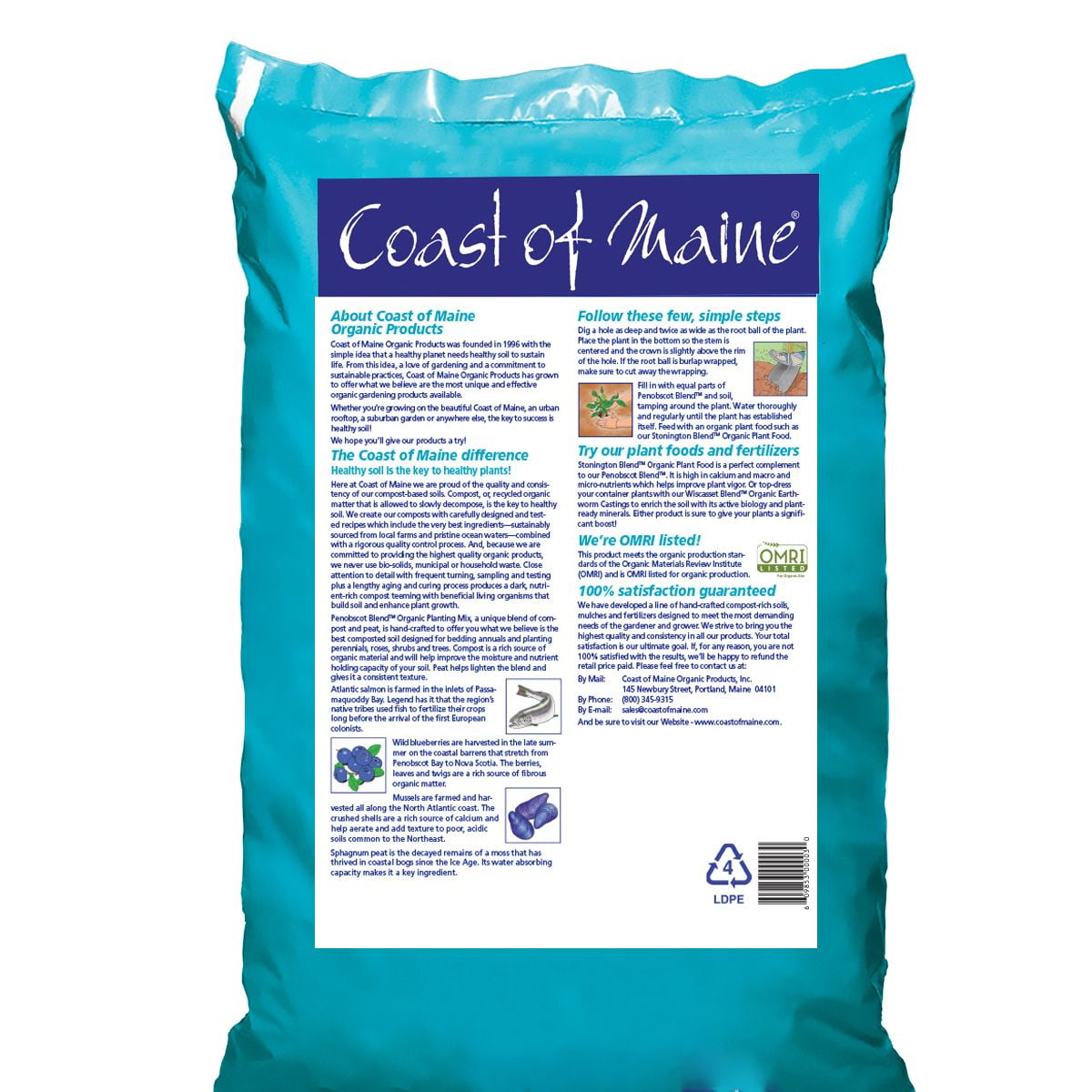 Coast of Maine Penobscot Blend Organic Compost and Peat Mix (1 cu ft) 3nslw