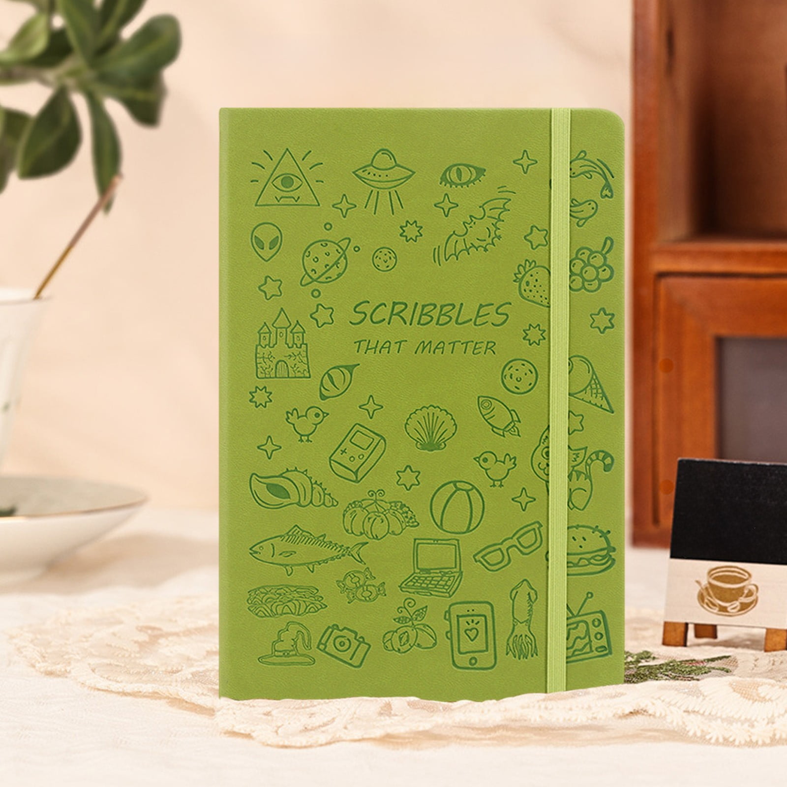 sruoe A5 Spiral Journal Notebook, Leather Hardcover Planner for Daily Writing and Office Notes (Green, 8.3 in x 5.8 in) 2miht