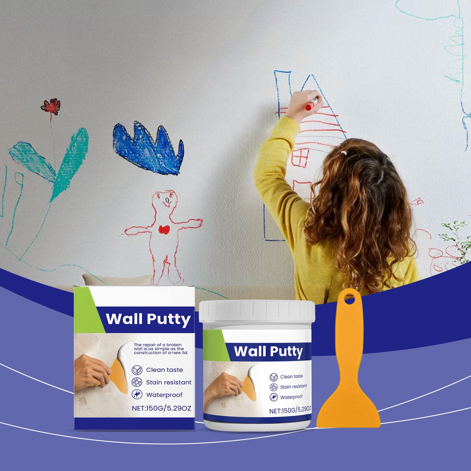 Generic Wall Repair Paste for Scratches Dents and Nail Holes (White, 8 oz) p826h