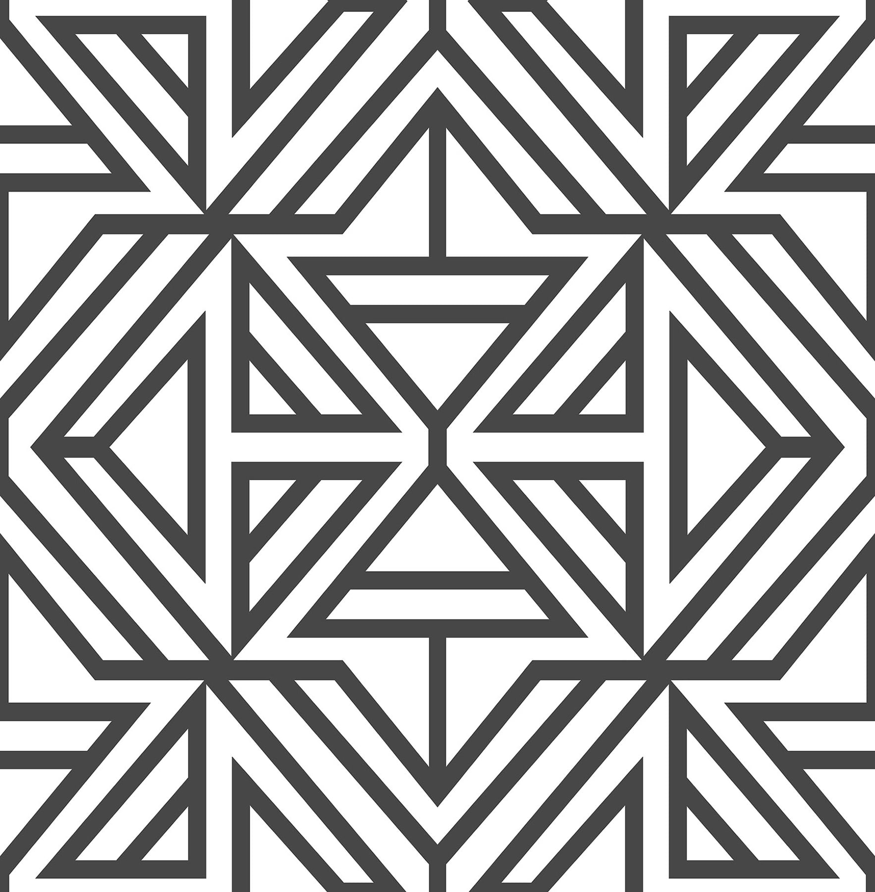 NuWallpaper Linear Geometric Peel and Stick Wallpaper (Black, 216-in x 20.5-in) l739e
