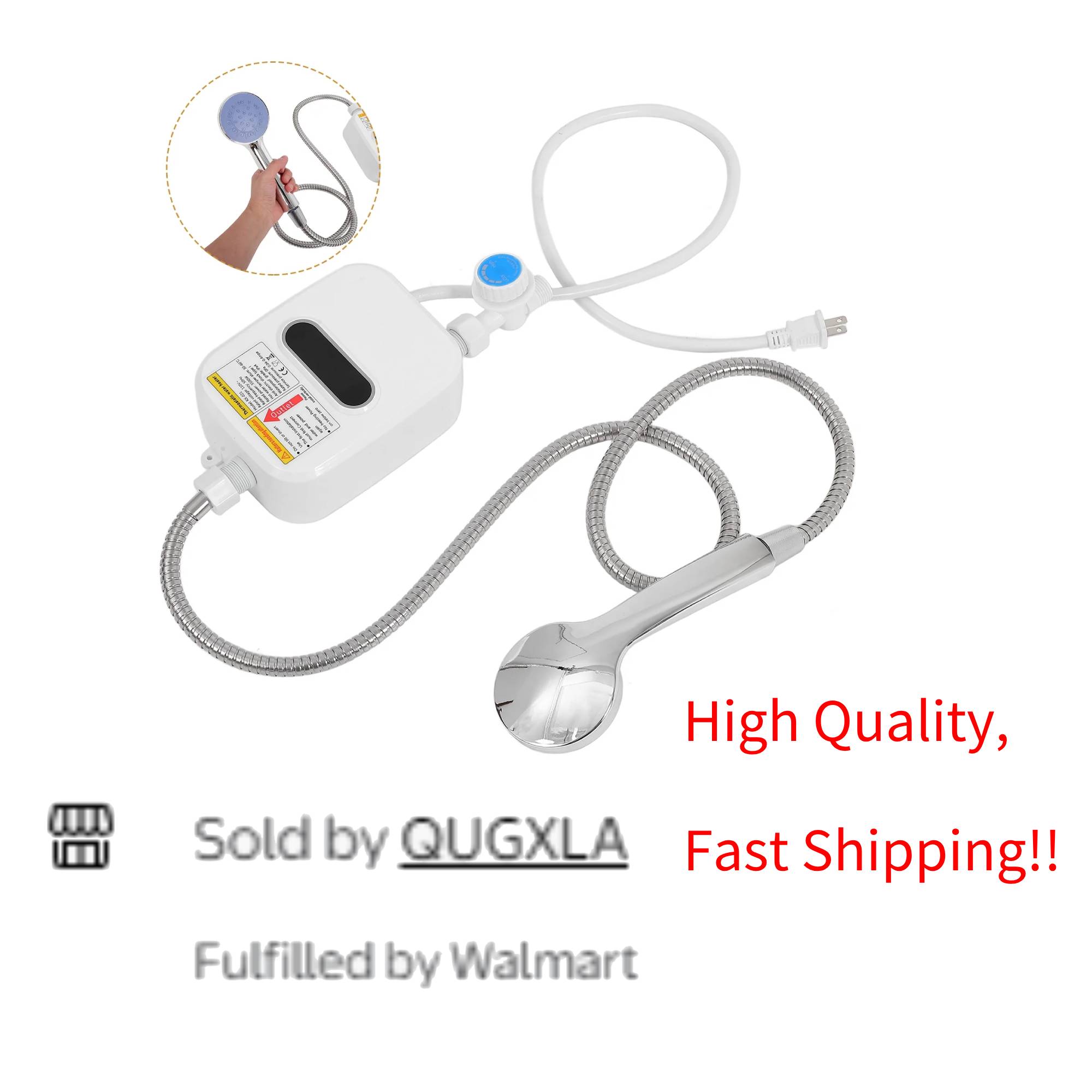Bestonzon Instant Electric Water Heater Tankless Shower and Faucet System (White, 110V) ox7jc