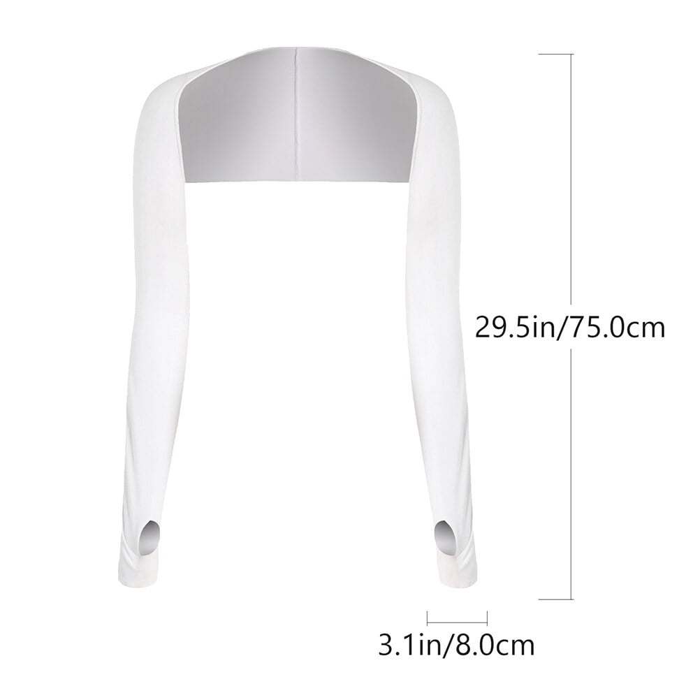 Mobutofu Sun Protection Arm Sleeves, Lightweight Breathable UV Shield for Outdoor Sports (White, One Size) d3c7z