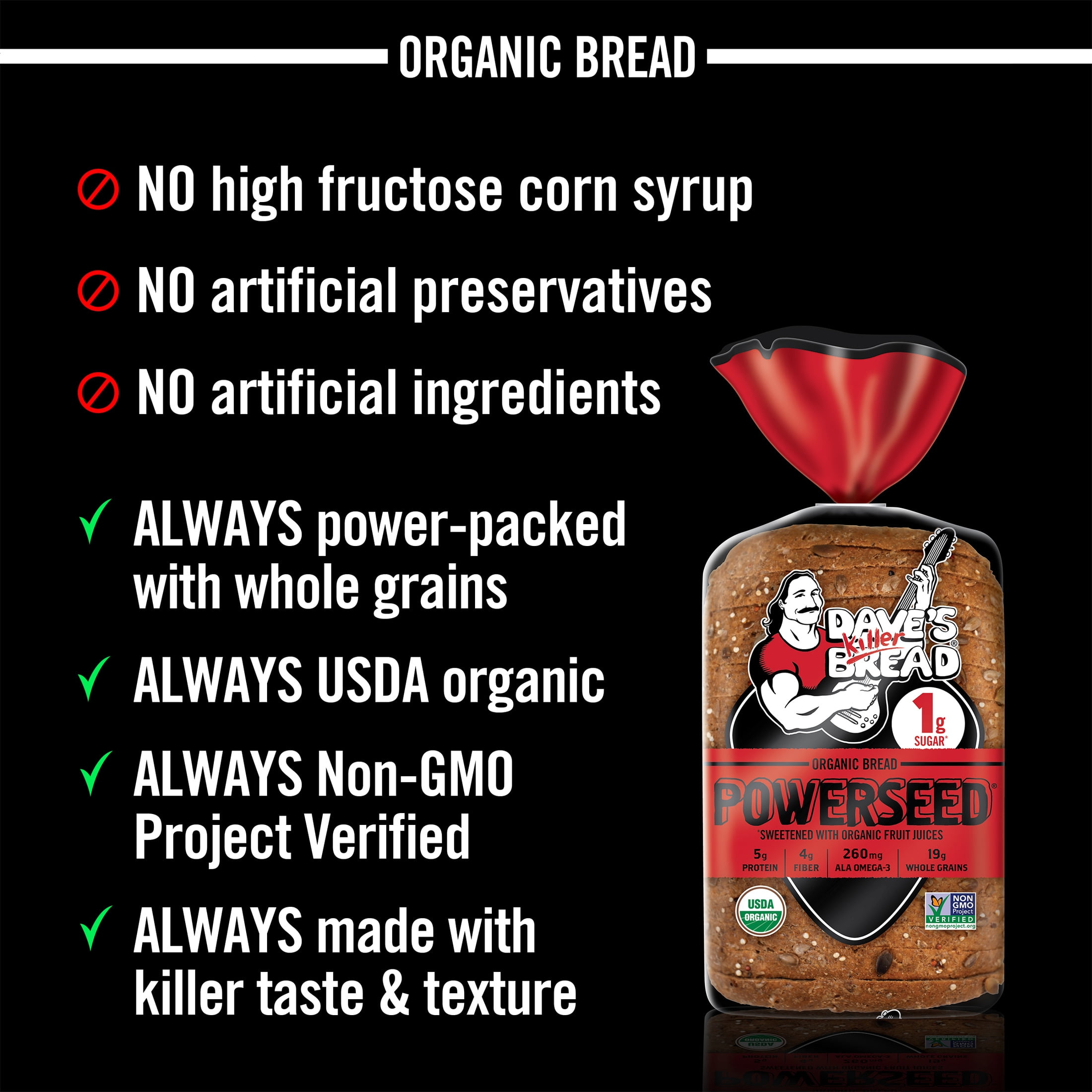 Dave's Killer Bread Powerseed Organic Seeded Bread (25 oz) 4485j