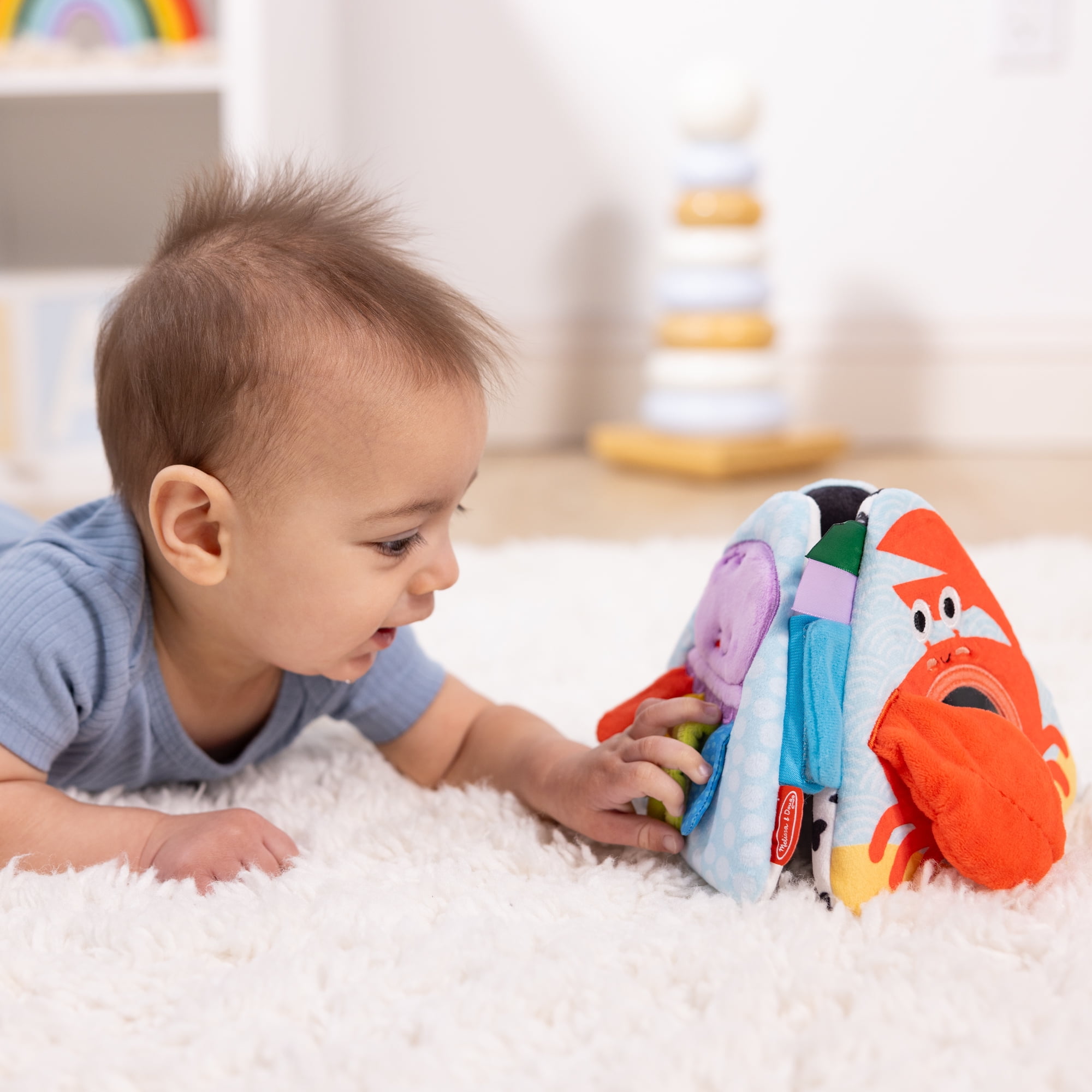 Melissa & Doug Ocean Tummy Time Triangle Infant Sensory Activity Toy (Multi-Color, 1 Pack) cvcs9