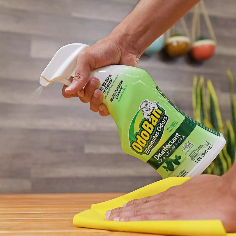 OdoBan Disinfectant and Odor Eliminator Multi-Purpose Cleaner (Original Eucalyptus Scent, 1 Gallon Concentrate and 32 oz Ready-to-Use Spray) 52hgw