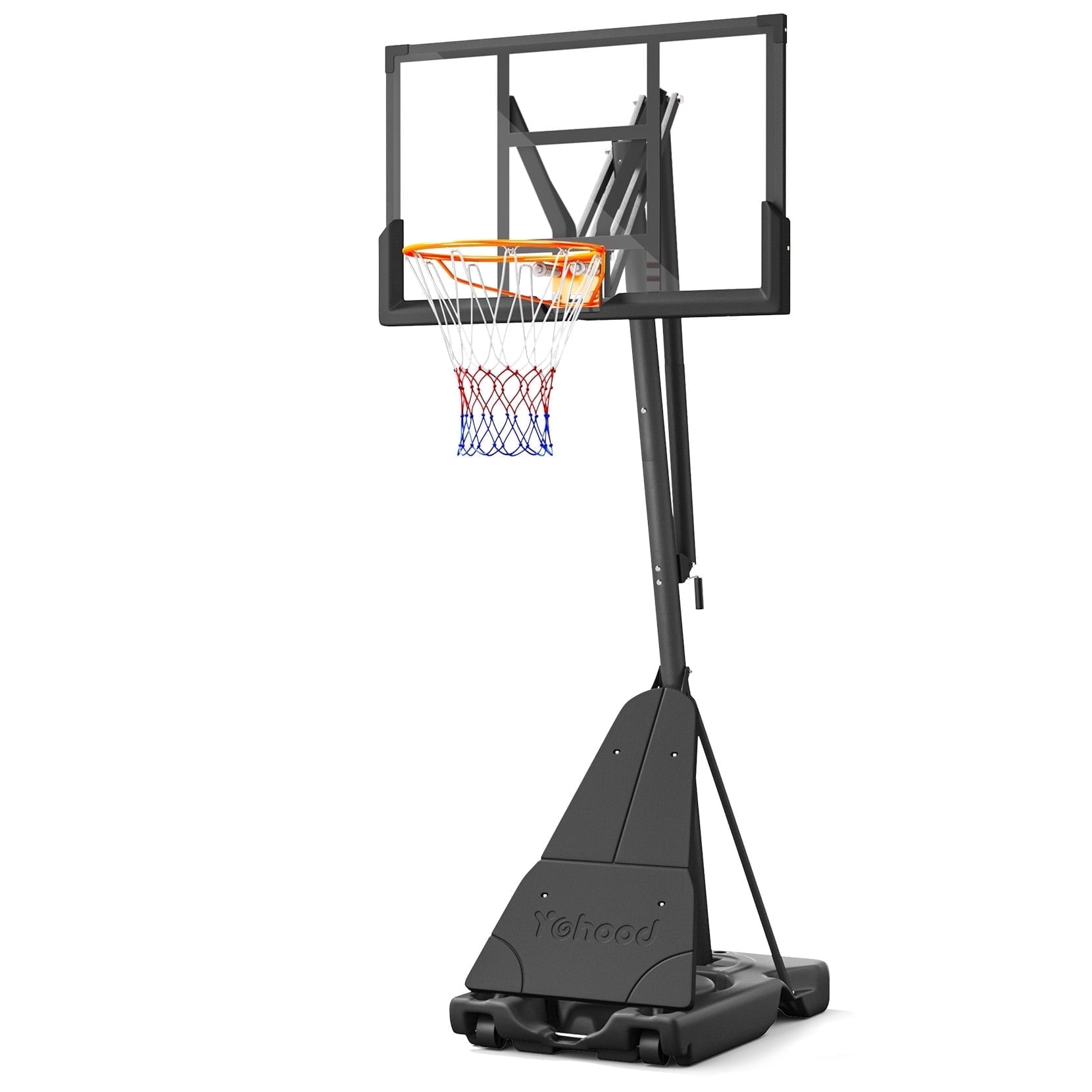TONBUX Portable Basketball Hoop System, Adjustable Height 5.25 ft to 10 ft with 44 in PC Backboard (Black) 66qbh