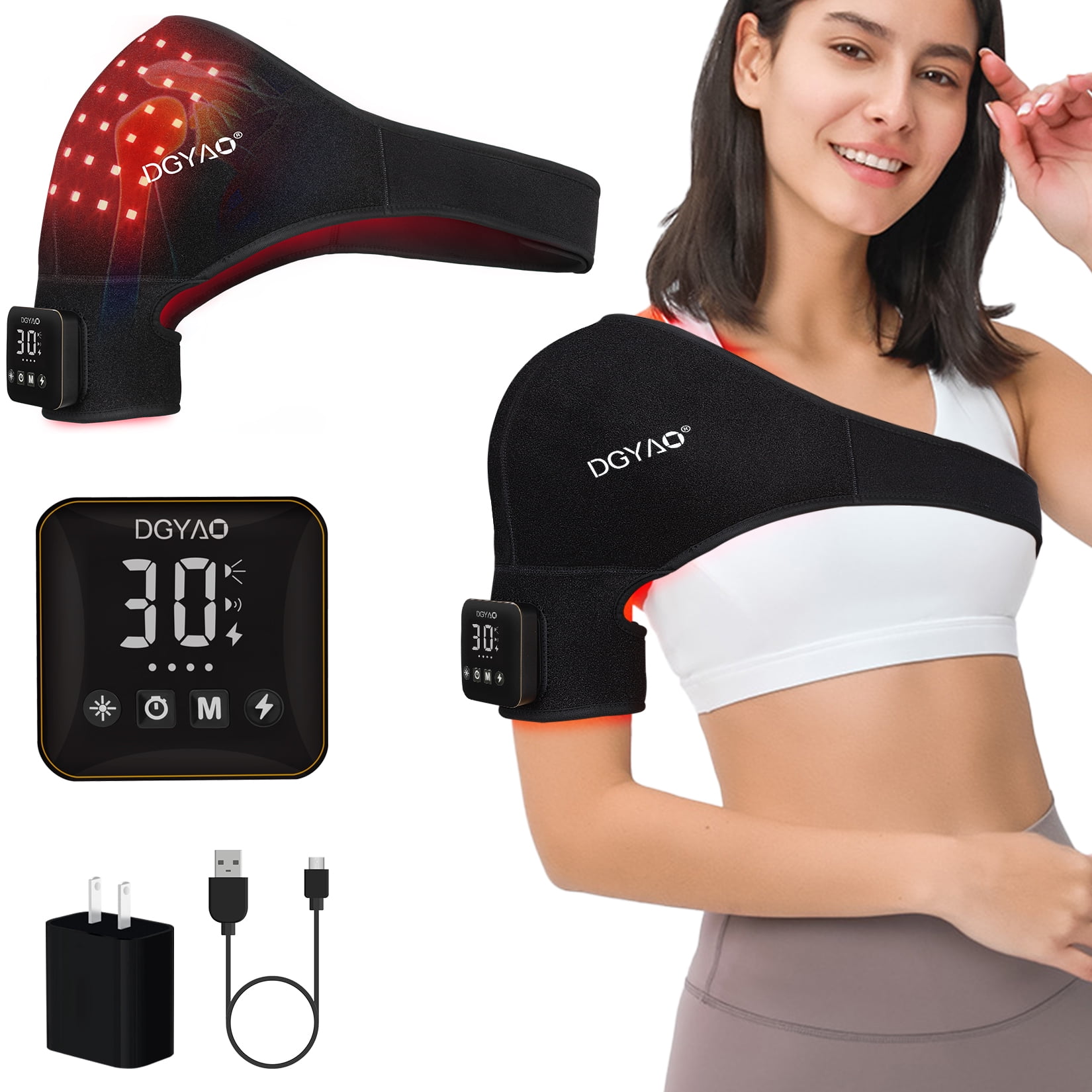 DGYAO Infrared Light Shoulder Pad for Muscle Relaxation (Red, One Size) 1igfz